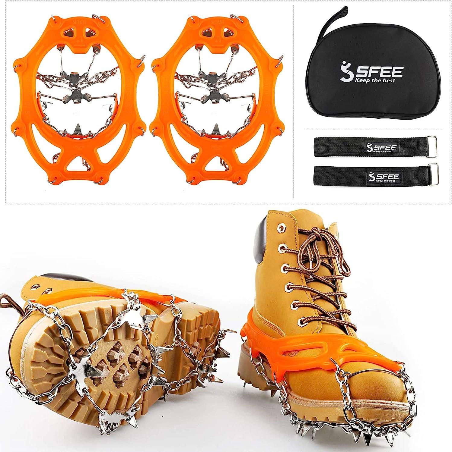 is Snow Shoe Grips Snö Spikar Grips Skor Crampons Grov Sand Cleat over Shoe 5 Stud Climbing Crampon Spikes För Boots 2pairs