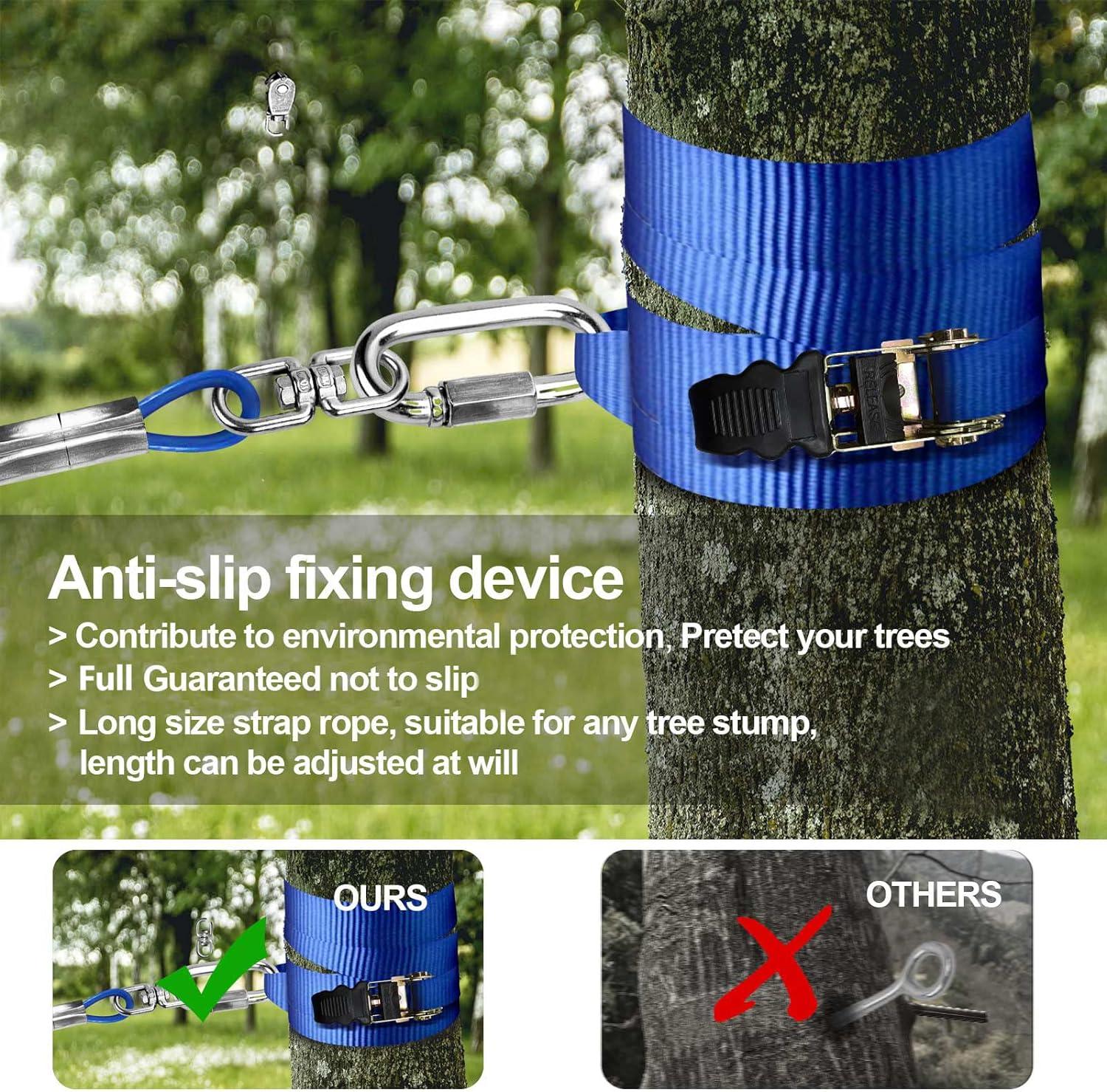 50ft Dog Runner Tie Out Cable Dog Aerial Run Zip Line for Large