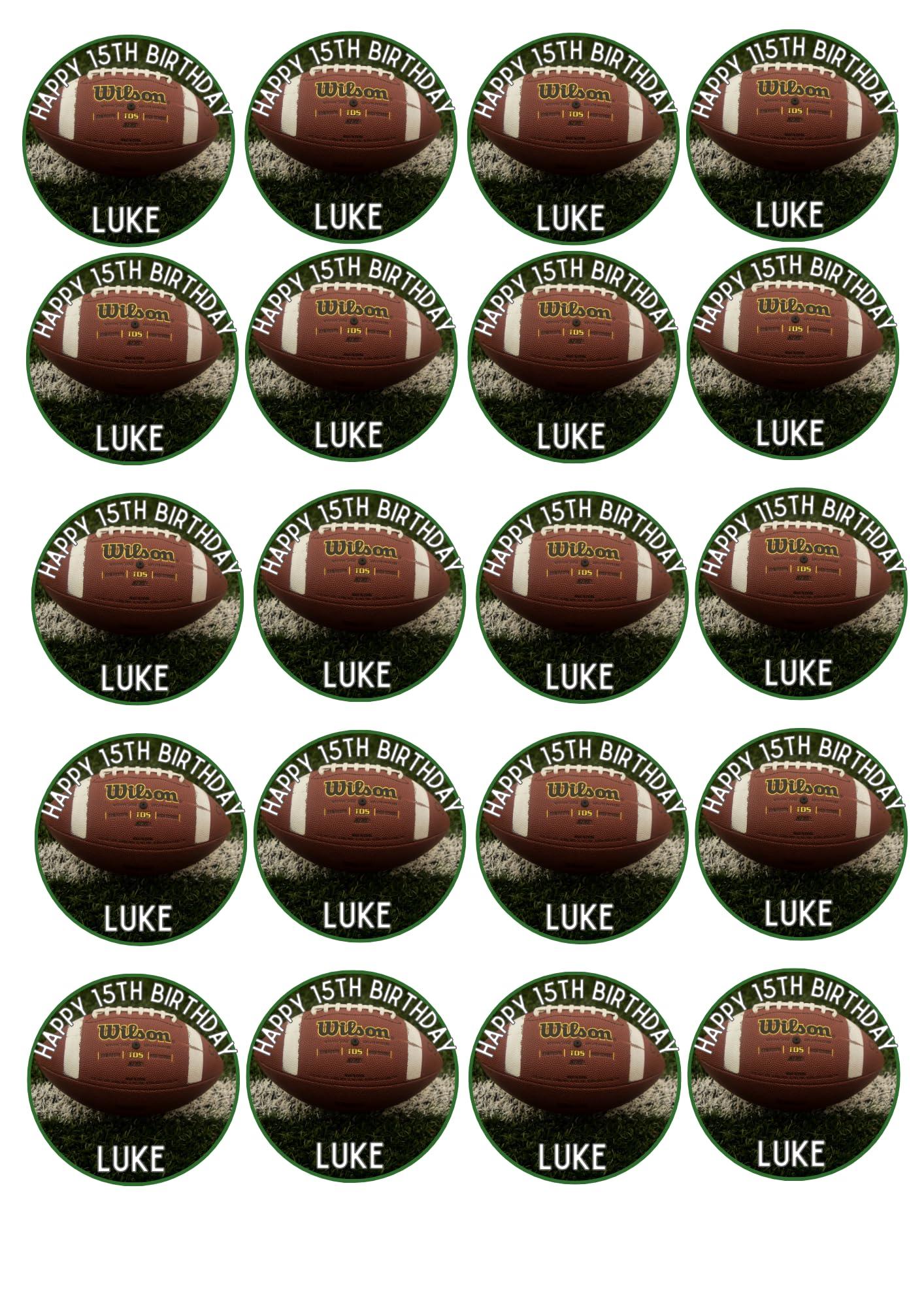 Rugby Balls Edible Stand-Up Wafer Card Cupcake Toppers - 12 Pack - Cake Tinz N' Thingz - View #5