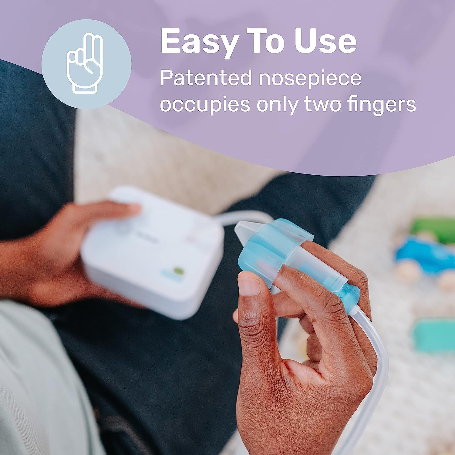  Electric Baby Nasal Aspirator, The NozeBot by Dr. Noze Best, Hospital Grade Suction, Nasal Vacuum