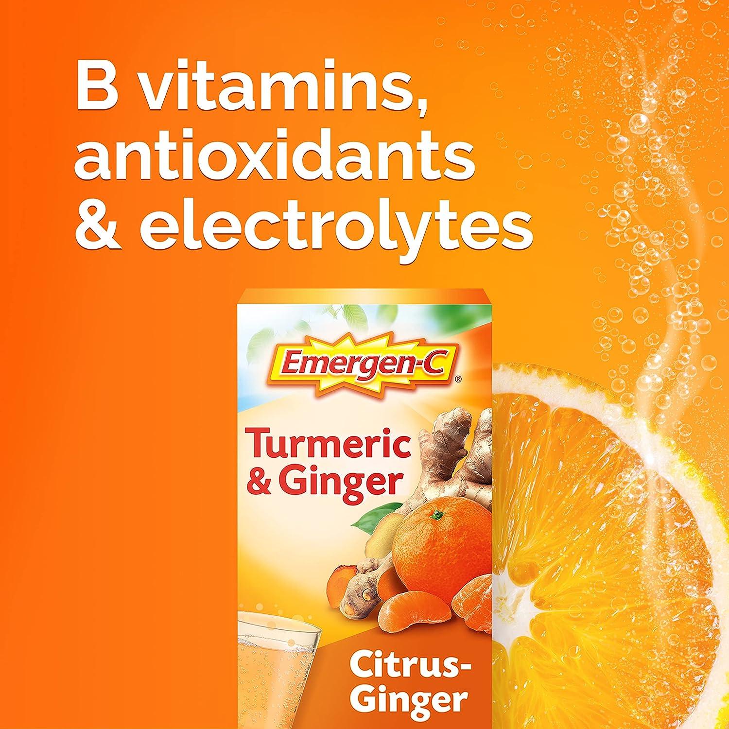 EmergenC CitrusGinger Fizzy Drink Mix with Turmeric & Ginger Immune