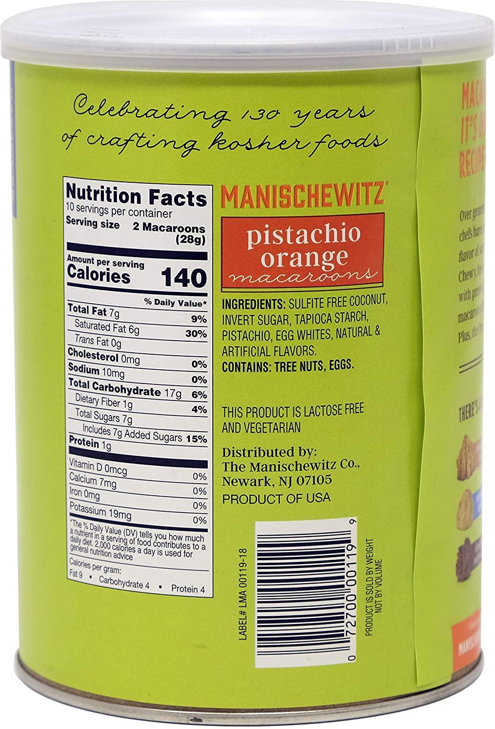 Manischewitz Kosher For Passover Macaroon Pistachio Orange GlutenFree