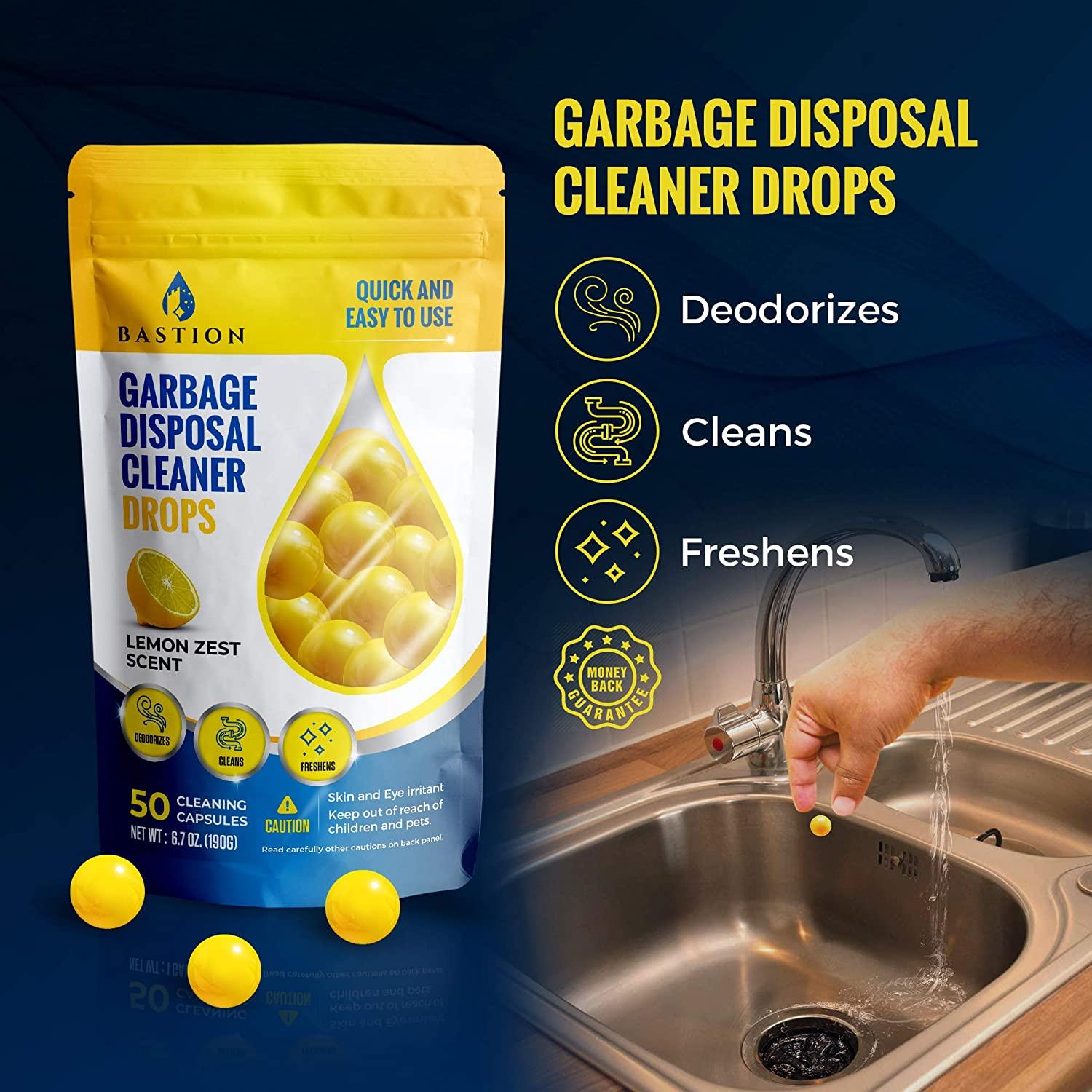 Garbage Disposal Cleaner and Deodorizer Drops 50Count Lemon Zest