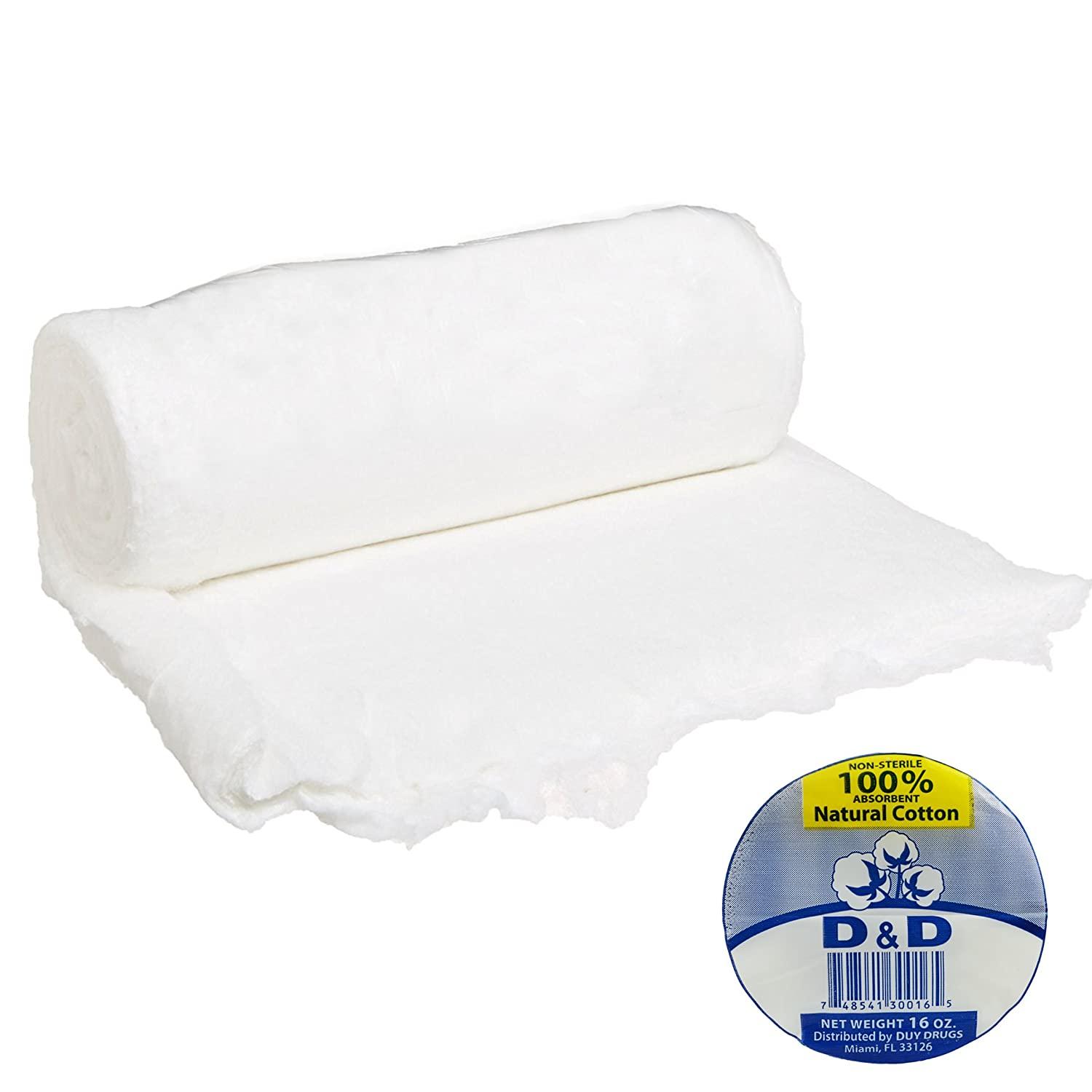 Cotton Roll 100% Absorbent Non-Sterile Natural Corrton 16oz