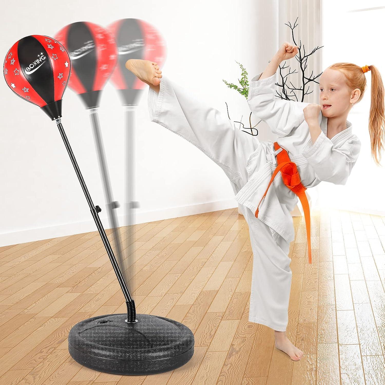 Kids Punching Bag Set with Gloves & Stand Adjustable Height Boxing Bag for Boys and Girls 310