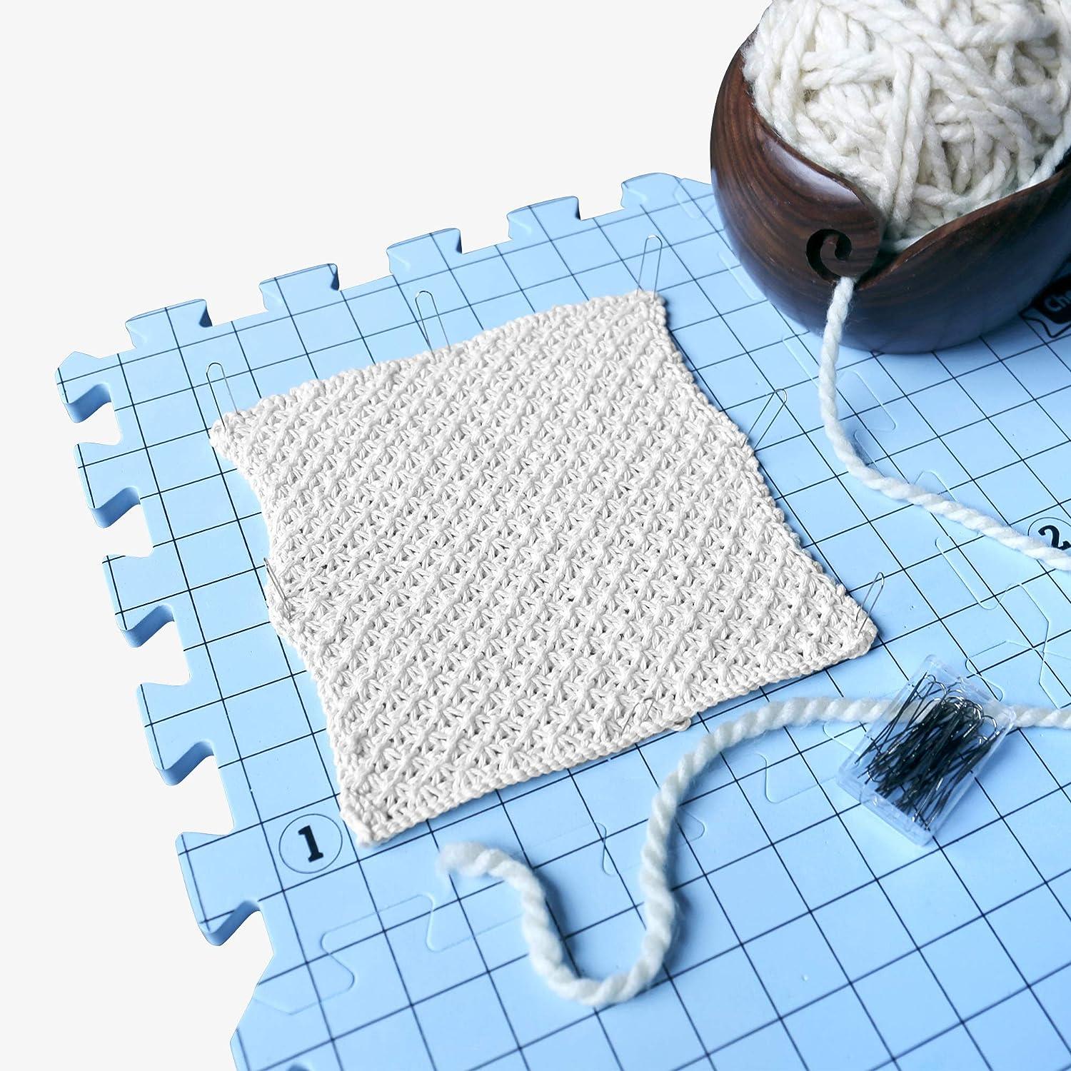Cheers to Ewe! Foam Knitting Block Mat, Grid Blocking for Knitting Accuracy  and Crochet, Inch Thick with 1 Inch Grid, Pack of 9
