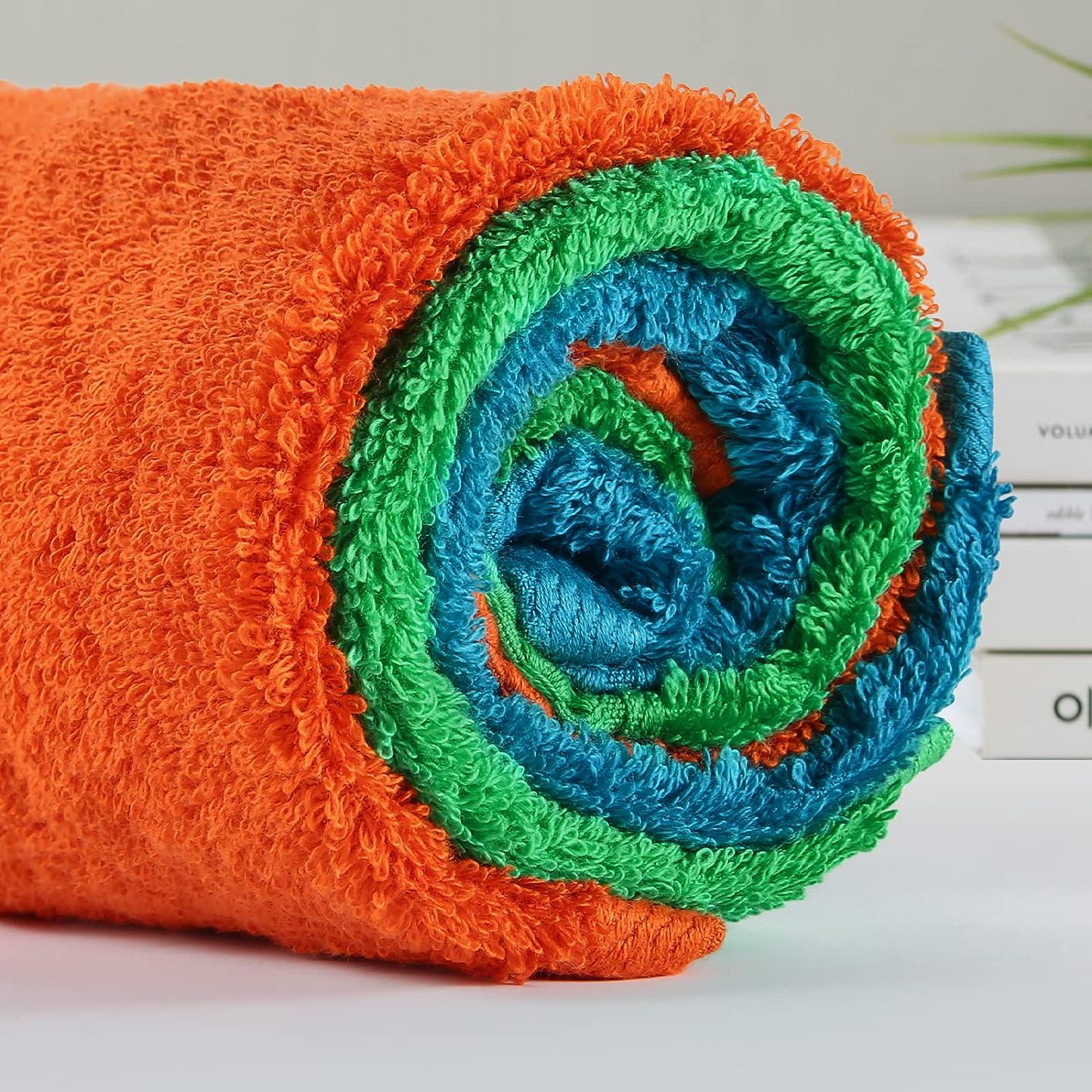 Chiicol Cotton Wash Cloths Absorbent Bath Washcloths for Body and Face -  Hotel Towels for Bathroom in Bulk. Durable Soft Bath Rags Wash Rag  (Multicolor)
