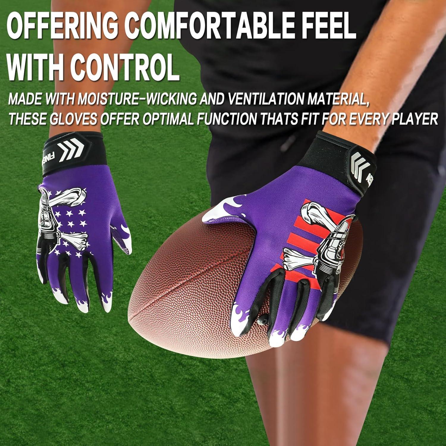 Buy Finger Ten Youth American Football Receiver Gloves Slippery