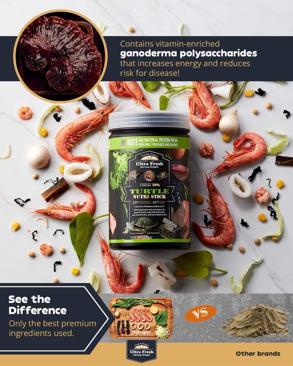 Ultra Fresh Turtle Nutri Stick, Wild Sword Prawn, Calcium & Vitamin D