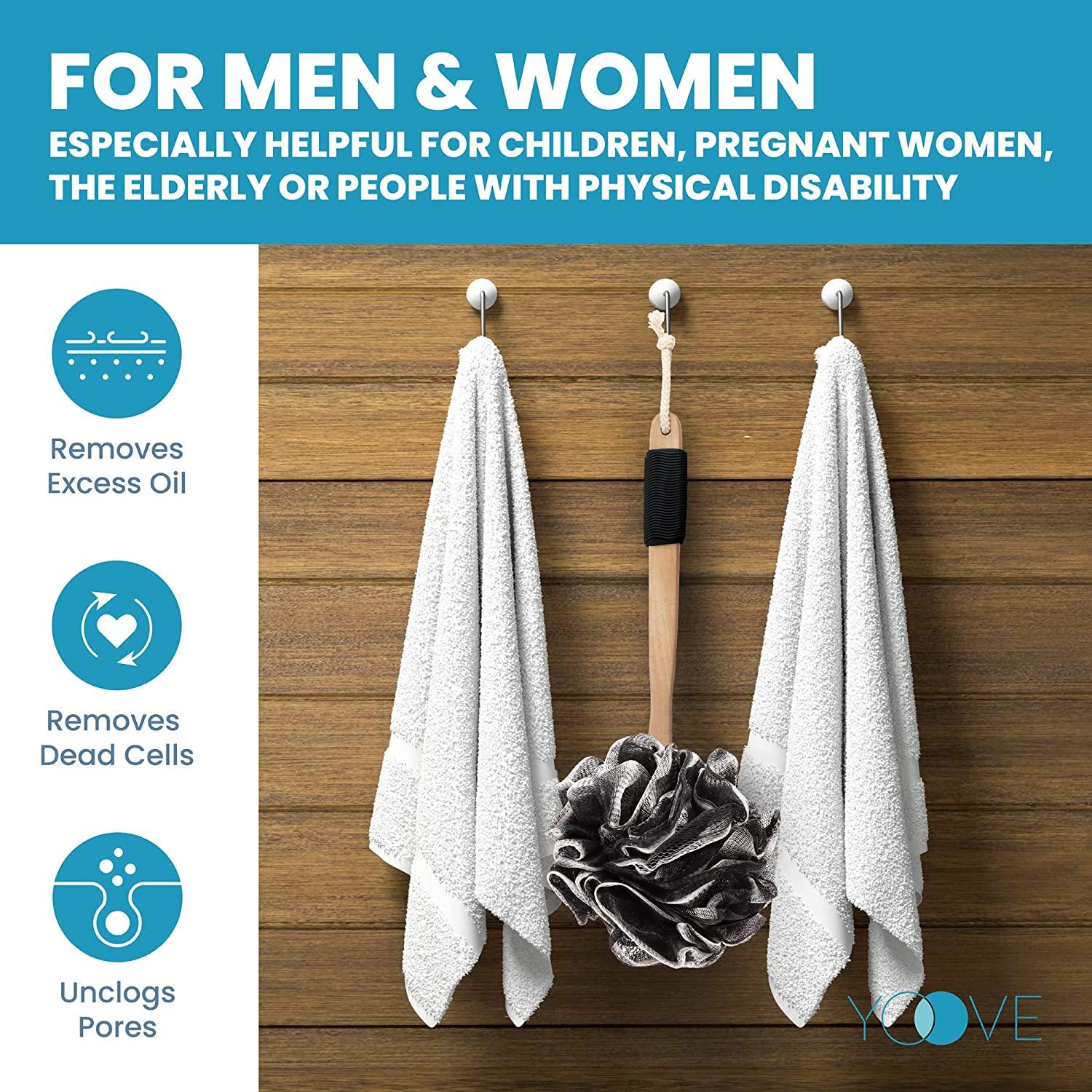 Loofah Back Scrubber Bamboo Charcoal Infused Shower Scrubber Bath