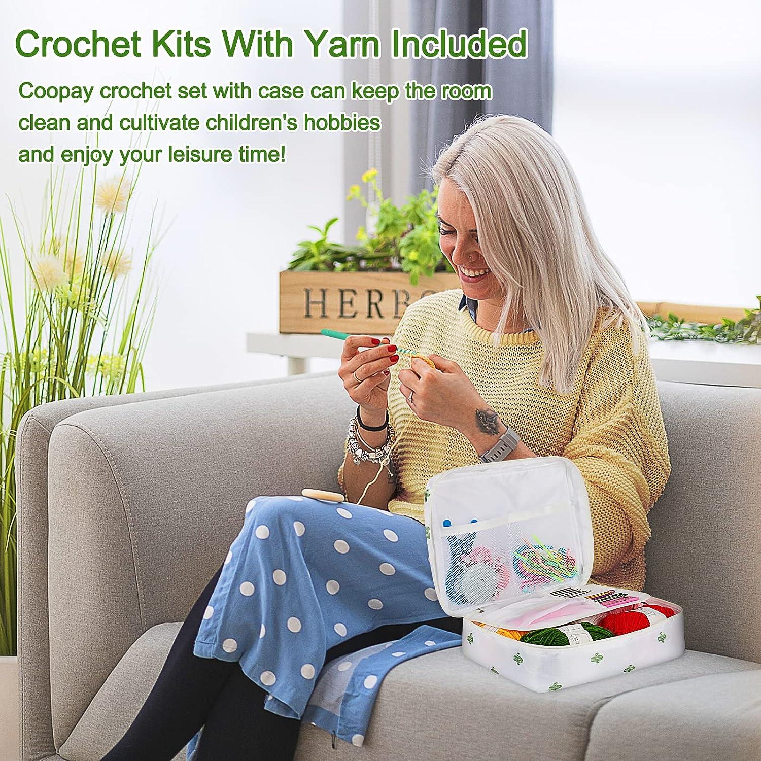 Crochet Kits for Kids Beginner Adults, 62Pcs Travel Crochet Starter Kit  Crochet