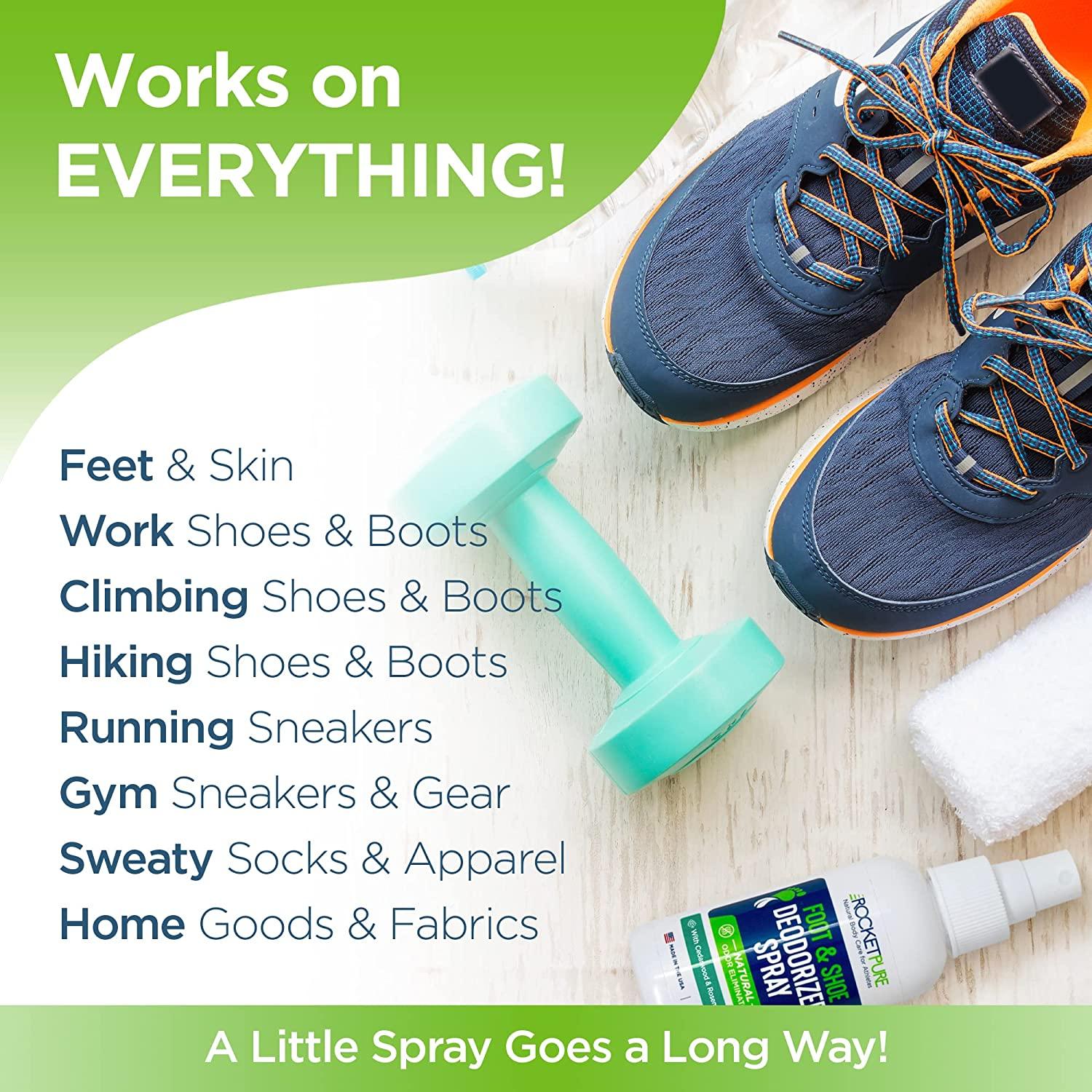 Rocket Pure Natural Shoe Deodorizer Spray and Foot Spray Shoe Odor
