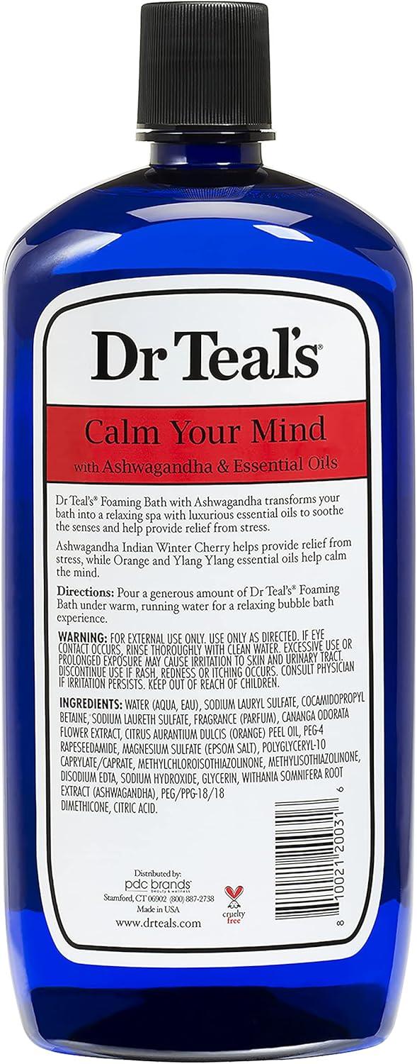Dr Teal's Ashwagandha Foaming Bath 1L Relax and Refresh with Soothing