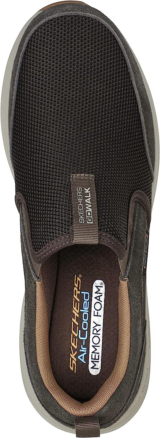 Skechers Men's Go Walk Outdoor-Athletic Slip-on Trail Hiking Shoes with Air  Cooled Memory Foam Sneaker 9 Brown