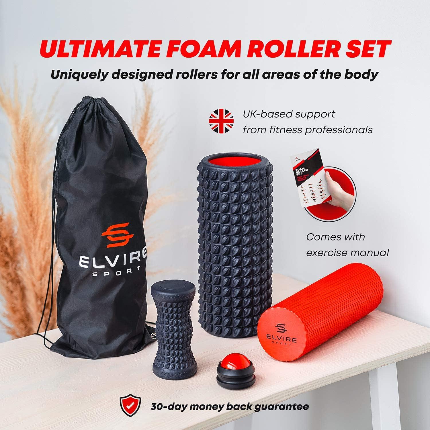Foam Roller for Physical Therapy, Deep Tissue Muscle Roller Set - Includes:  Back Roller x2, Massage Roller, Massage Ball, Foot Roller - Foam Roller for  Back, Neck, Feet & Leg Roller