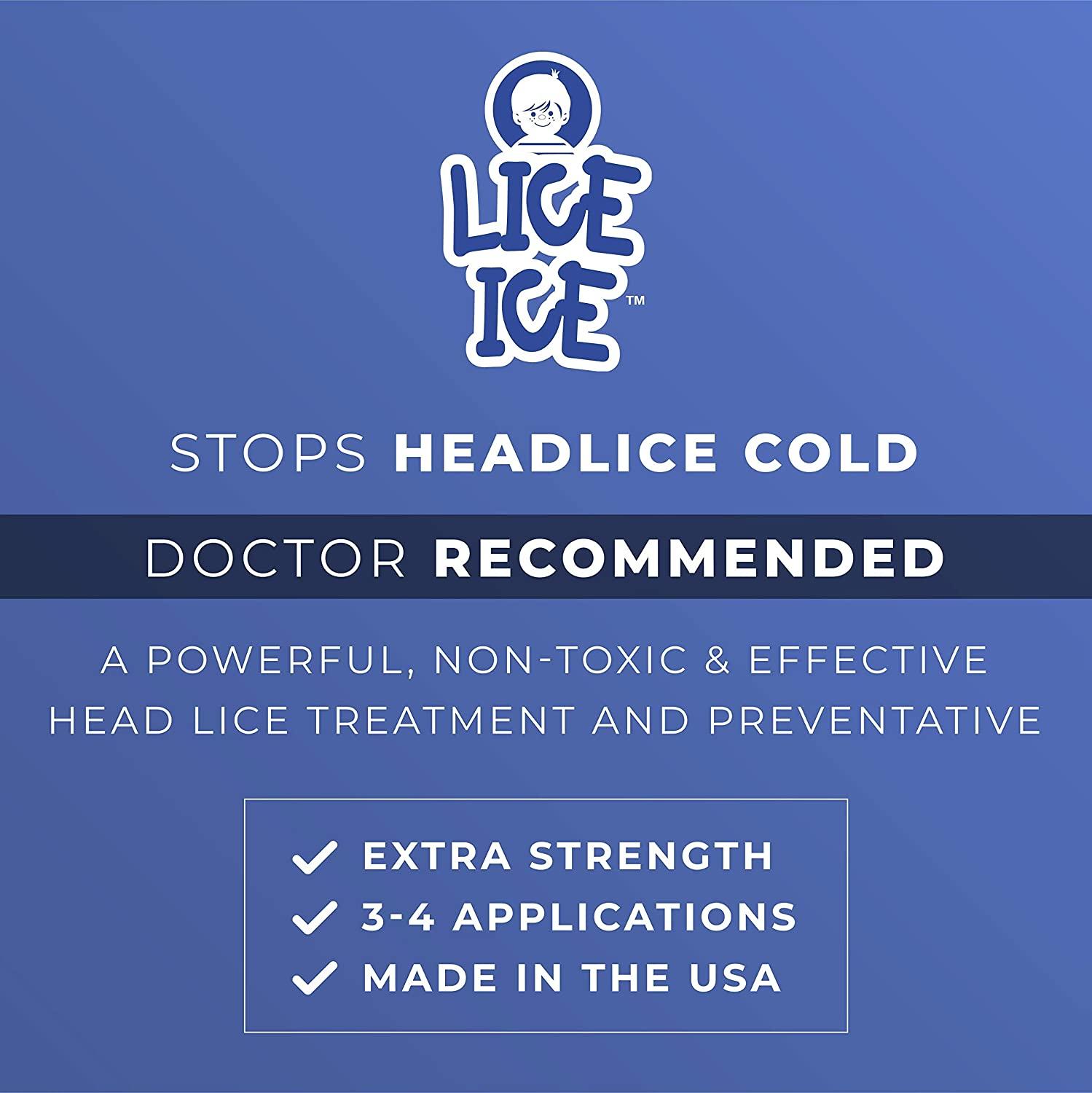 Lice Treatment (8 FL OZ), Made in USA Lice Ice Extra Strength The