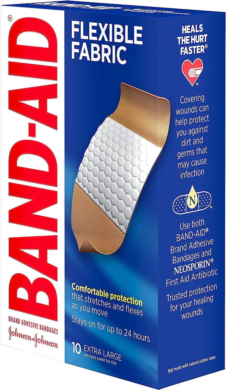 BAND-AID Flexible Fabric Adhesive Bandages 3/4 Inch X 3 Inches 100 ea :  : Health & Personal Care