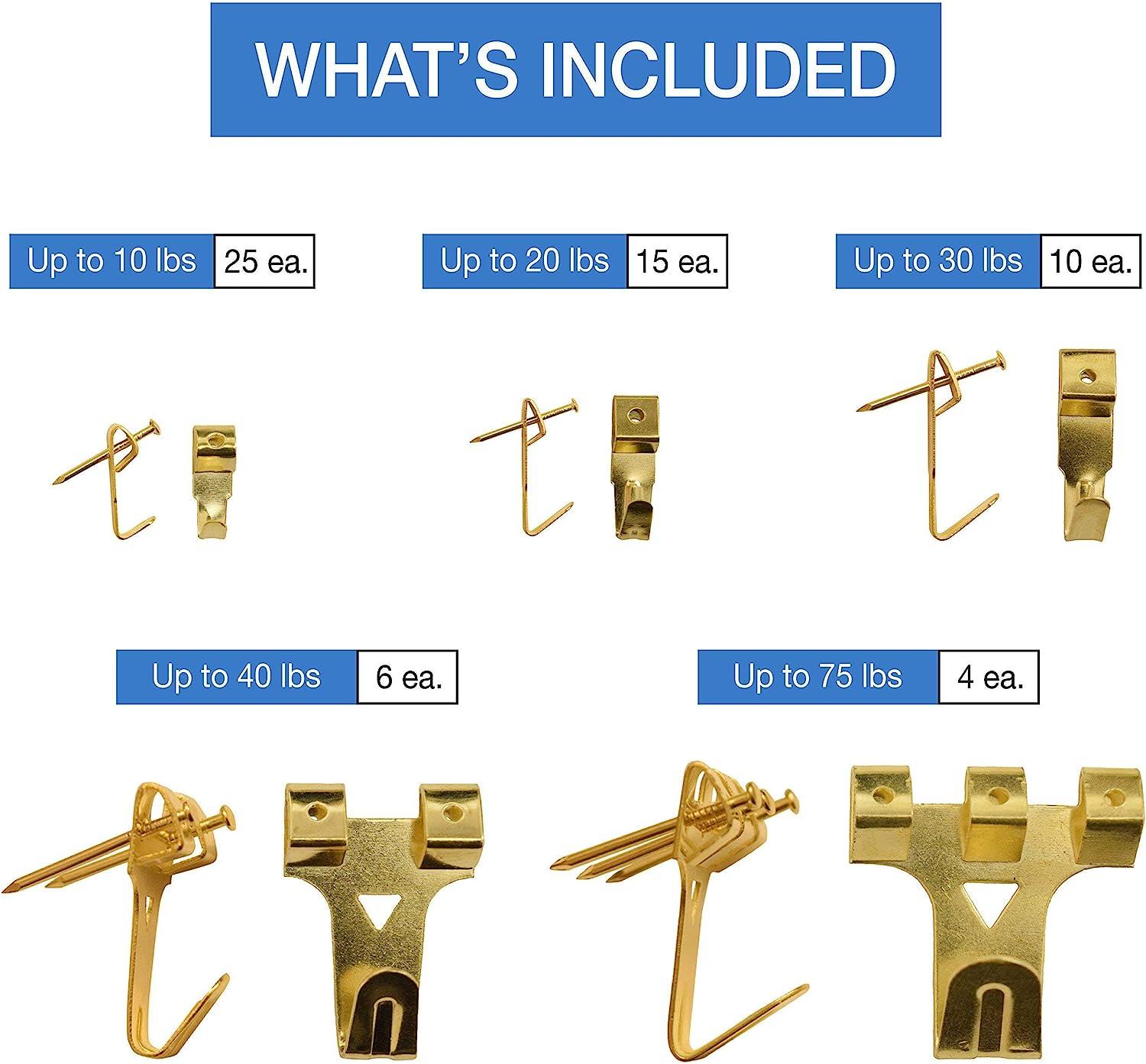 Assorted Picture Hanging Kit 220 Piece Assortment with Wire, Picture