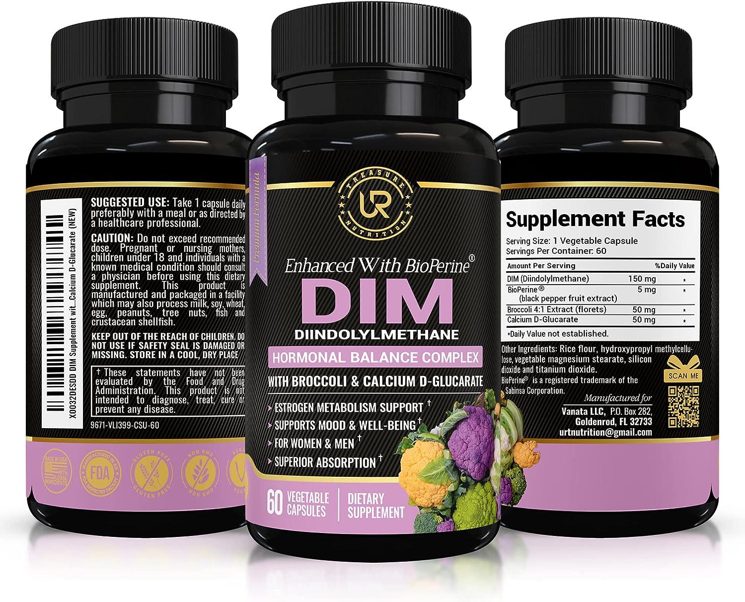 DIM Supplement with Broccoli Extract and BioPerine Hormone Balance
