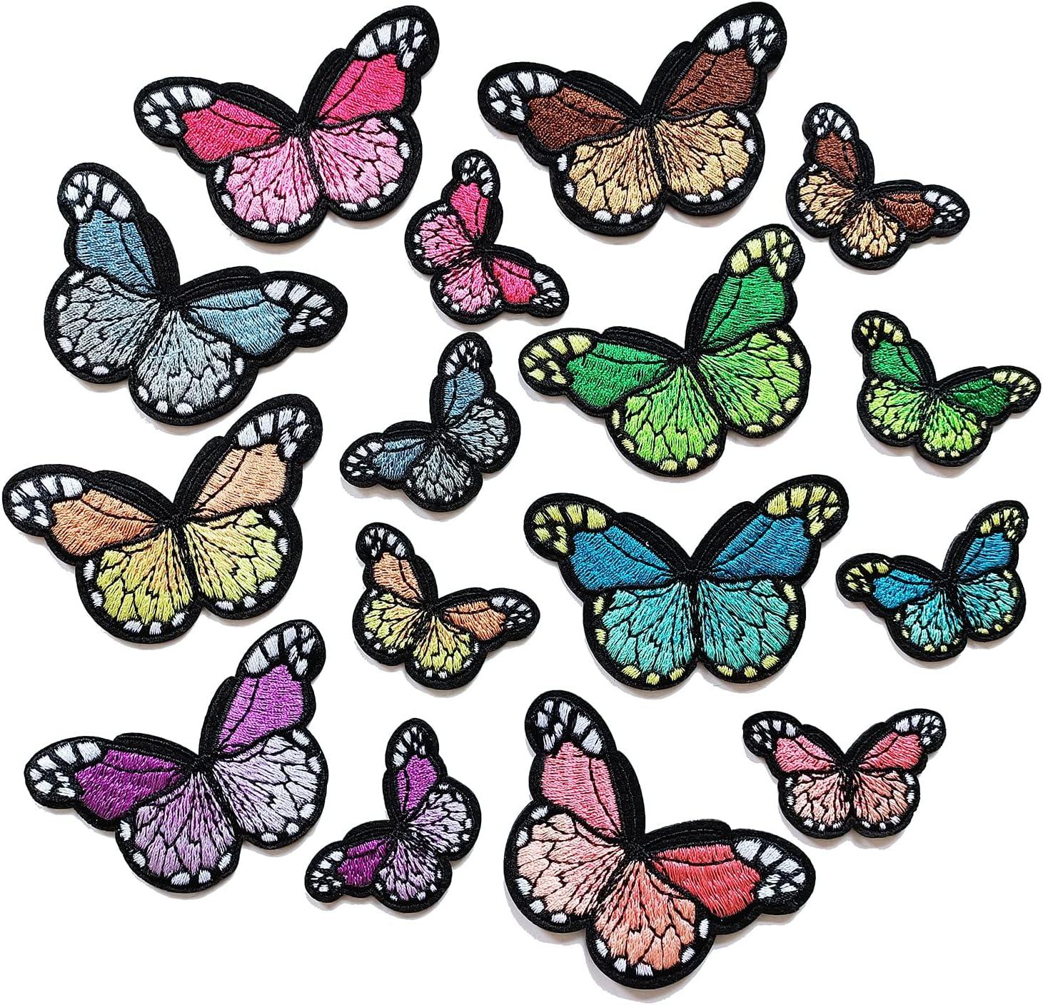 16Pcs Embroidered Butterfly Applique Patches Flower Sew on Patch Flower  Iron on Patches Flower Appliques for Clothing Sewing Decorations Cute  Butterfly Flower 