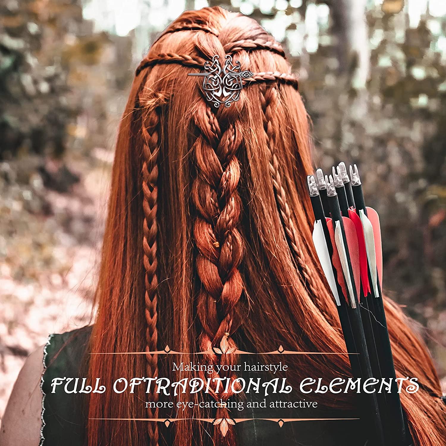 elegant braided medieval female hairstyle