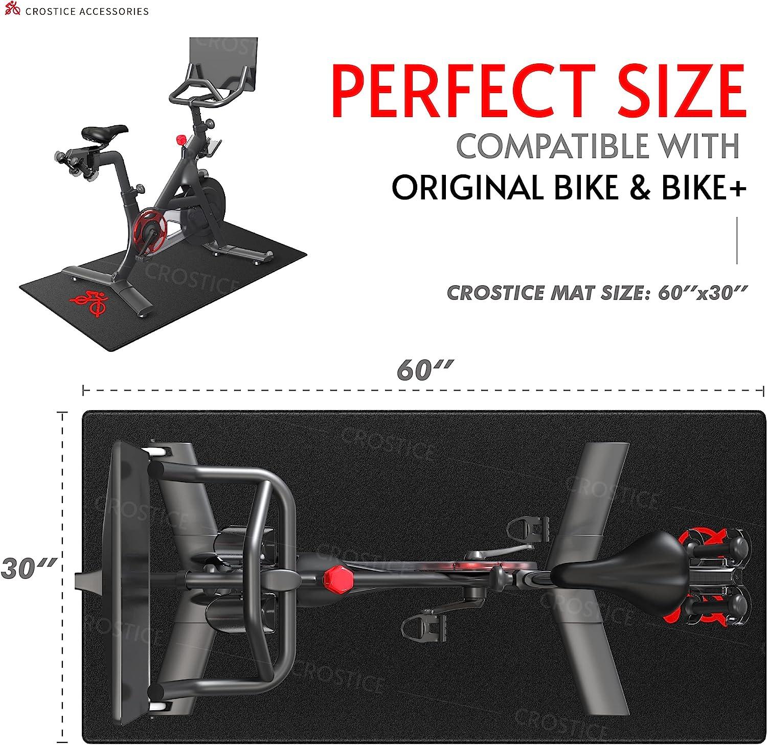 Crostice Alfombrilla de entrenamiento de bicicleta compatible con Peloton  Original Bike & Bike Plus y caminadora y fila, grosor mejorado de 0.236