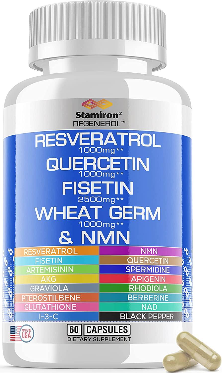 Premium Resveratrol, Fisetin, Quercetin, Spermidine, NMN Supplement