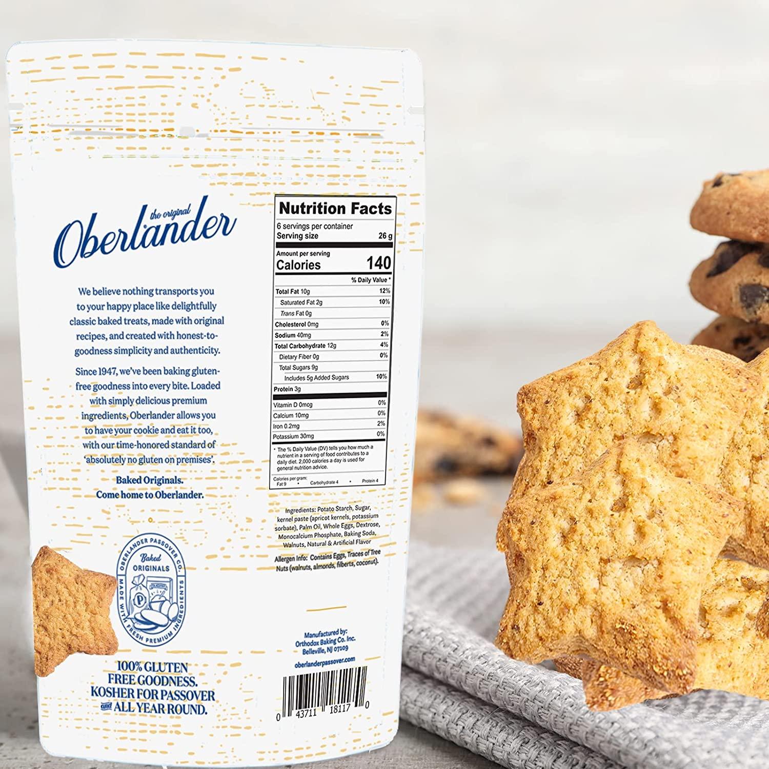 Oberlander Gluten Free Kosher for Passover Vanilla Nut Star Cookie