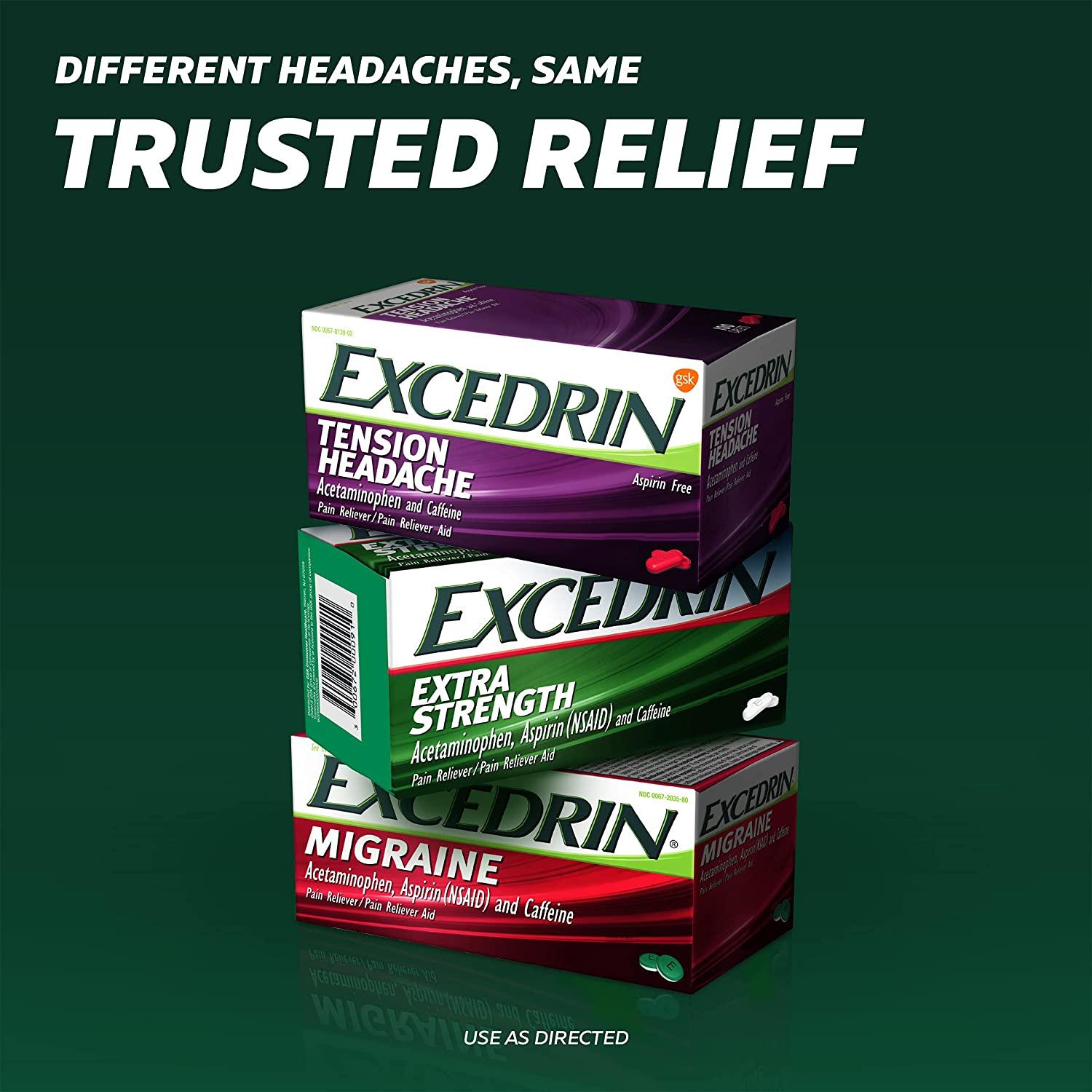Excedrin Extra Strength Pain Relief Caplets For Headache Relief