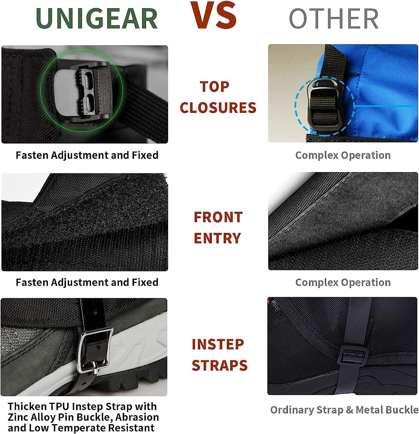 Unigear Snow Leg Gaiters, 1000D Fabric Waterproof Boot Gaiters for