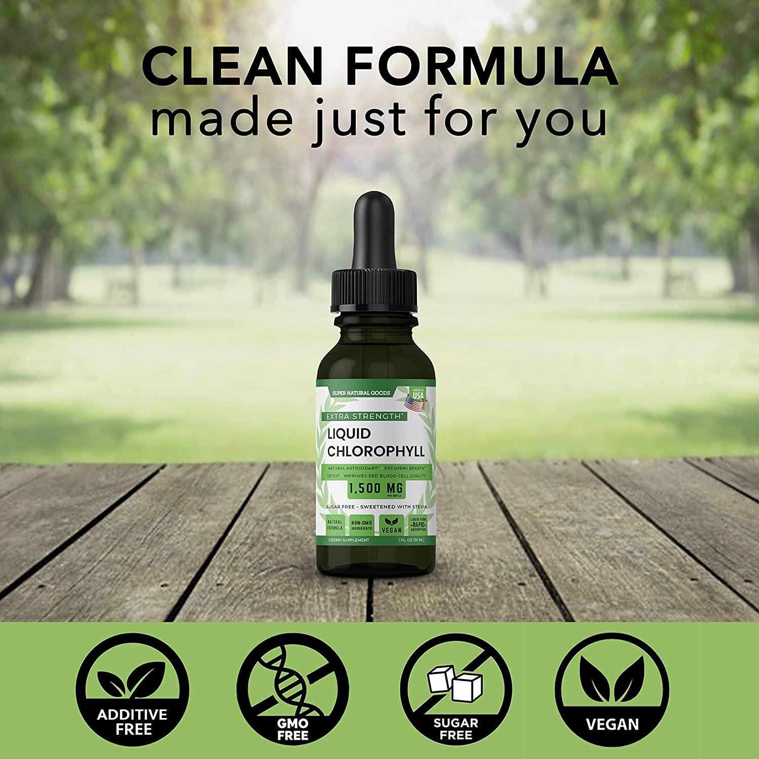 Premium All Natural Chlorophyll Drops for Water Internal Deodorant