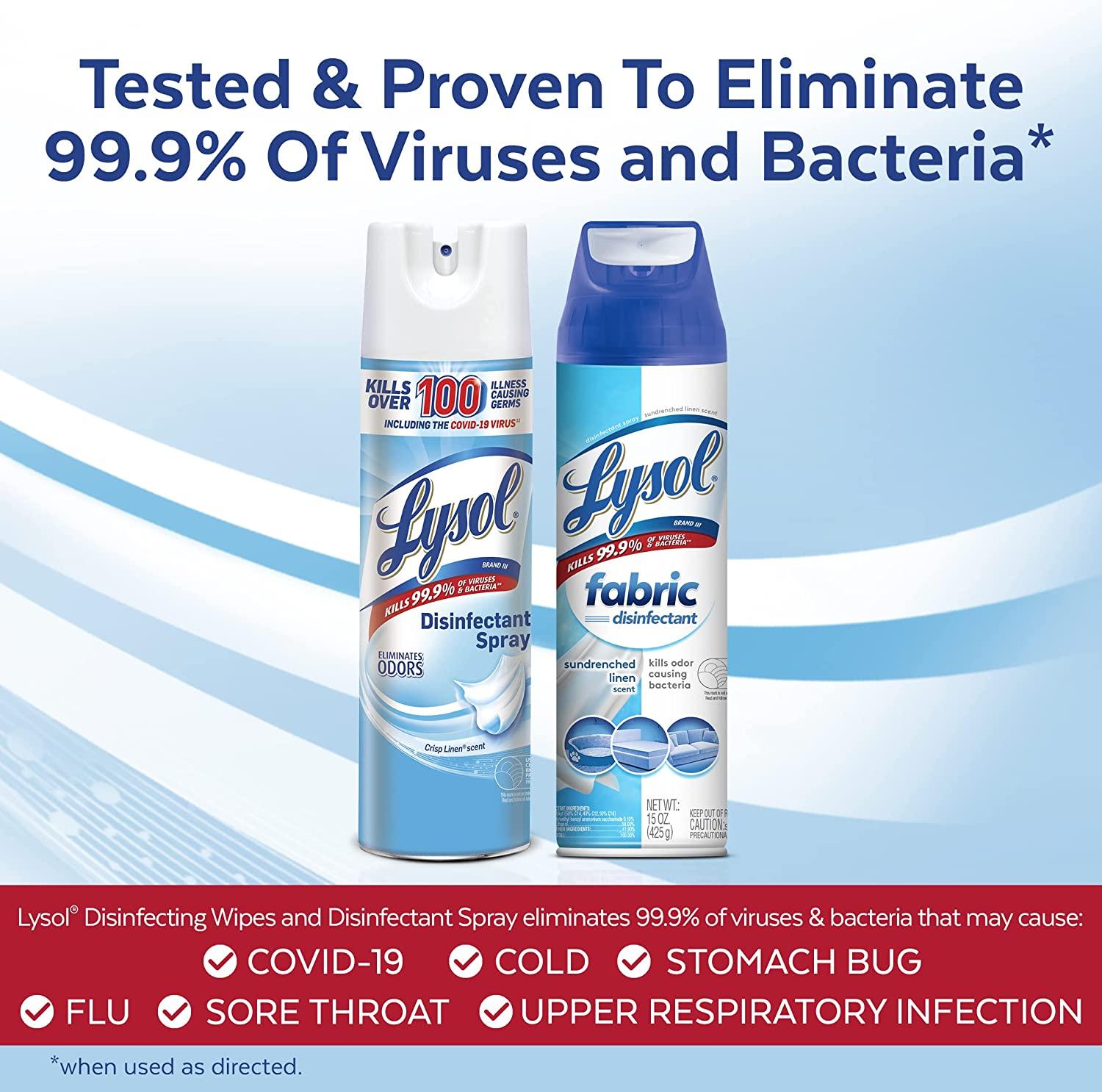 Lysol Disinfectant Spray + Fabric Disinfectant, Sanitizing and