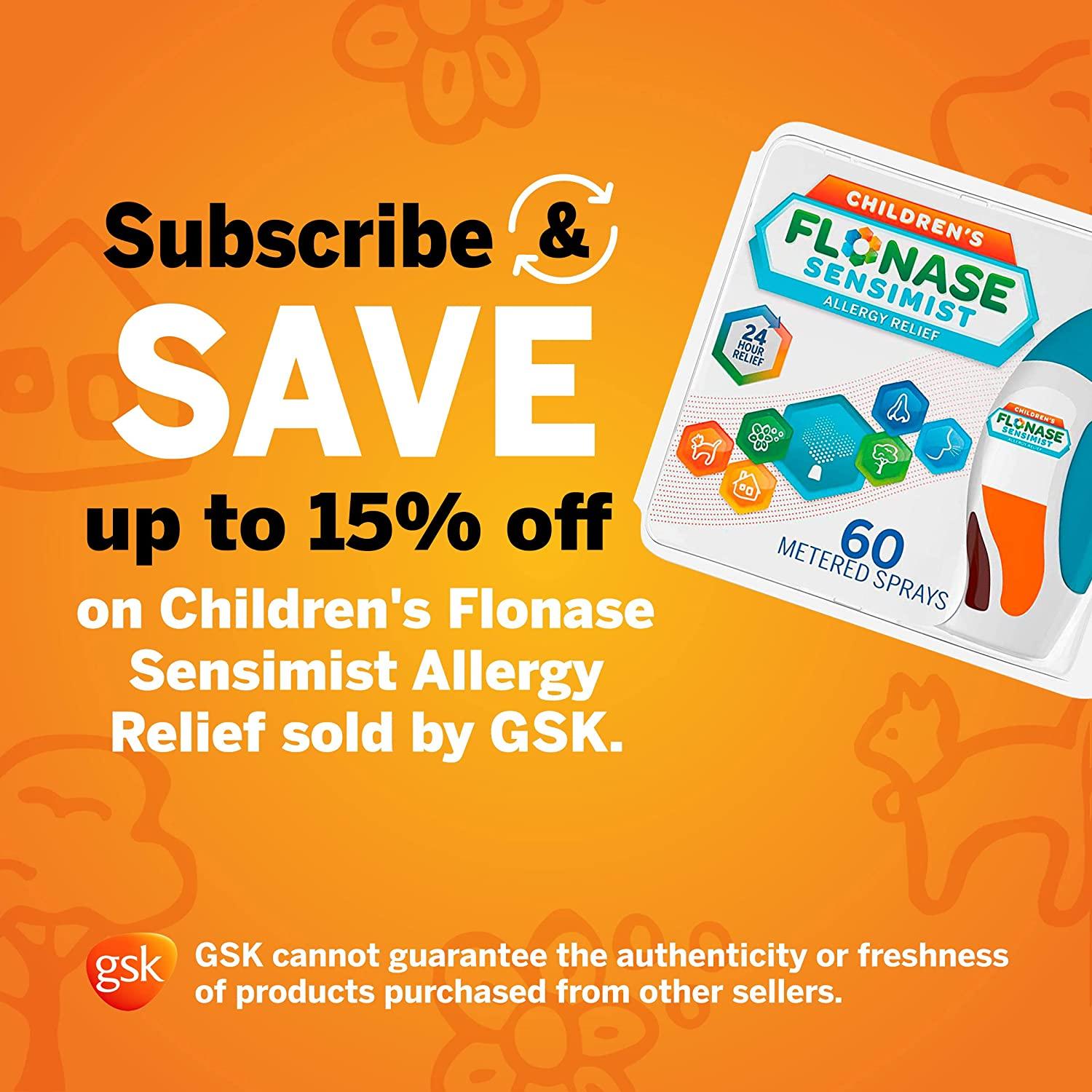 Flonase Sensimist Allergy Relief Nasal Spray for Children, 24 Hour Non