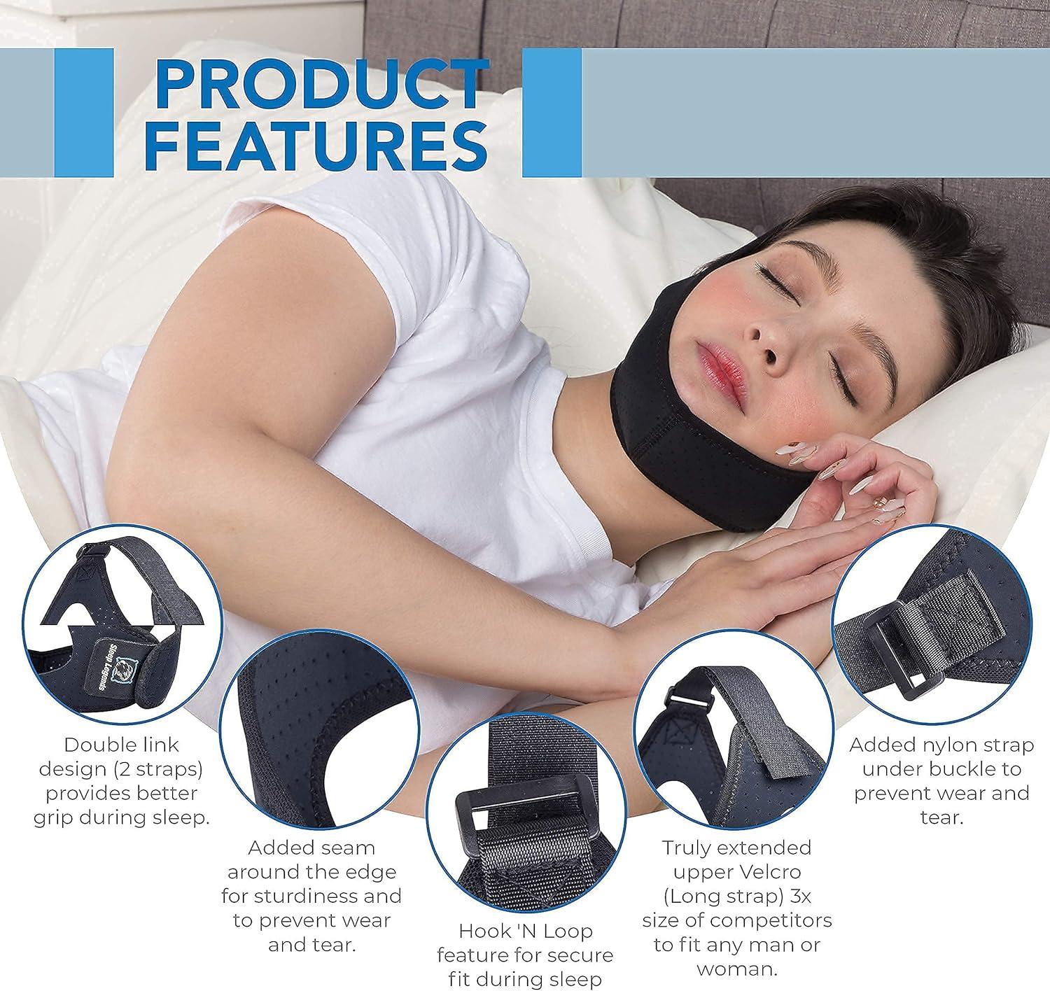 Sleep Legends Anti Snoring Chin Strap for Dry Mouth CPAP Users & More