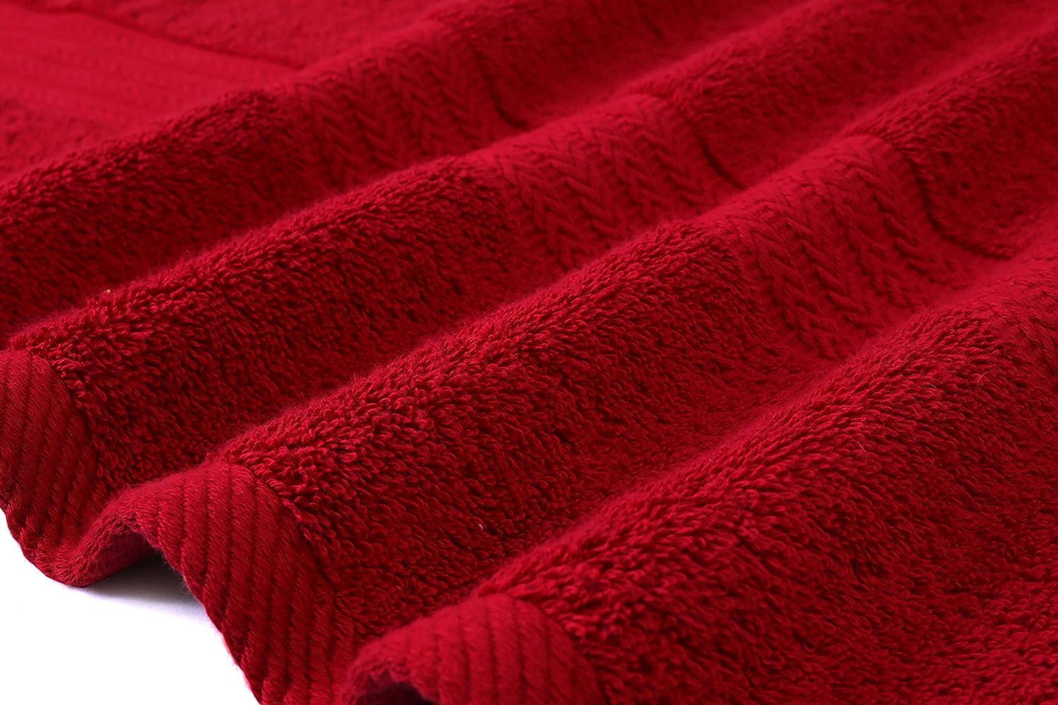 Smuge 4 Pack Oversized Bath Sheet Towels (35 x 70 in,Red) 700 GSM