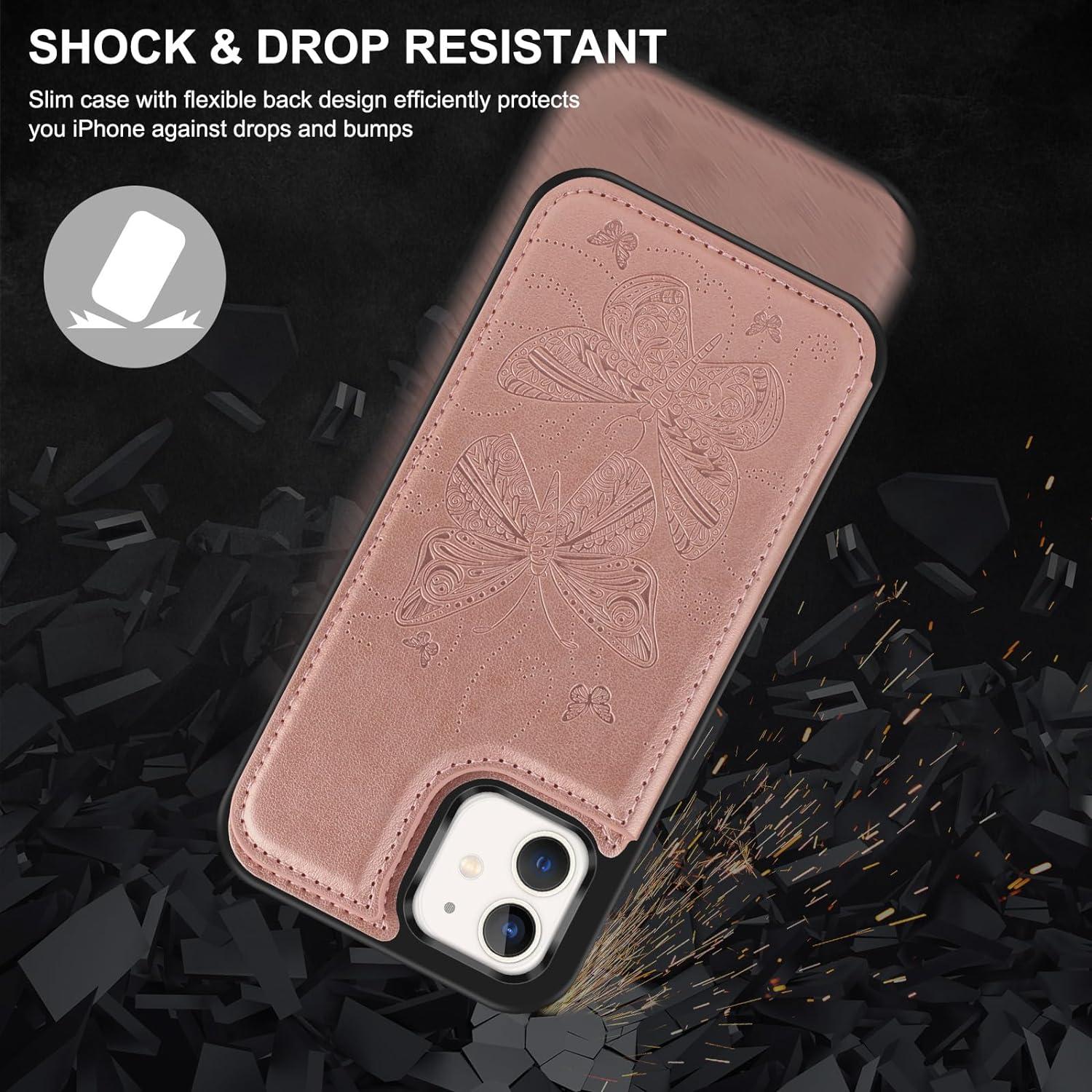 Bizzib for iPhone 12/12 Pro Case Leather Wallet with Card Holder