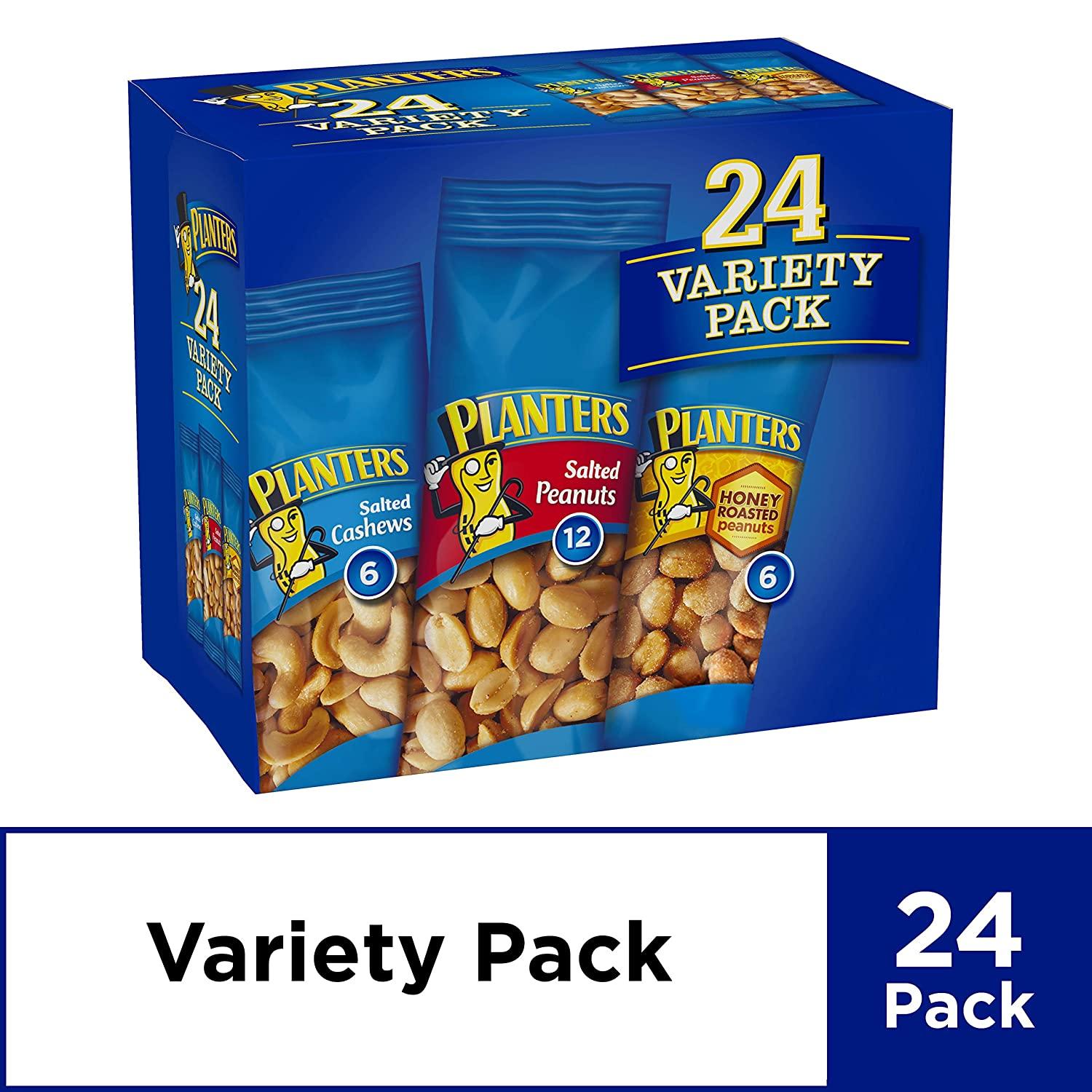 PLANTERS Variety Packs (Salted Cashews, Salted Peanuts & Honey Roasted