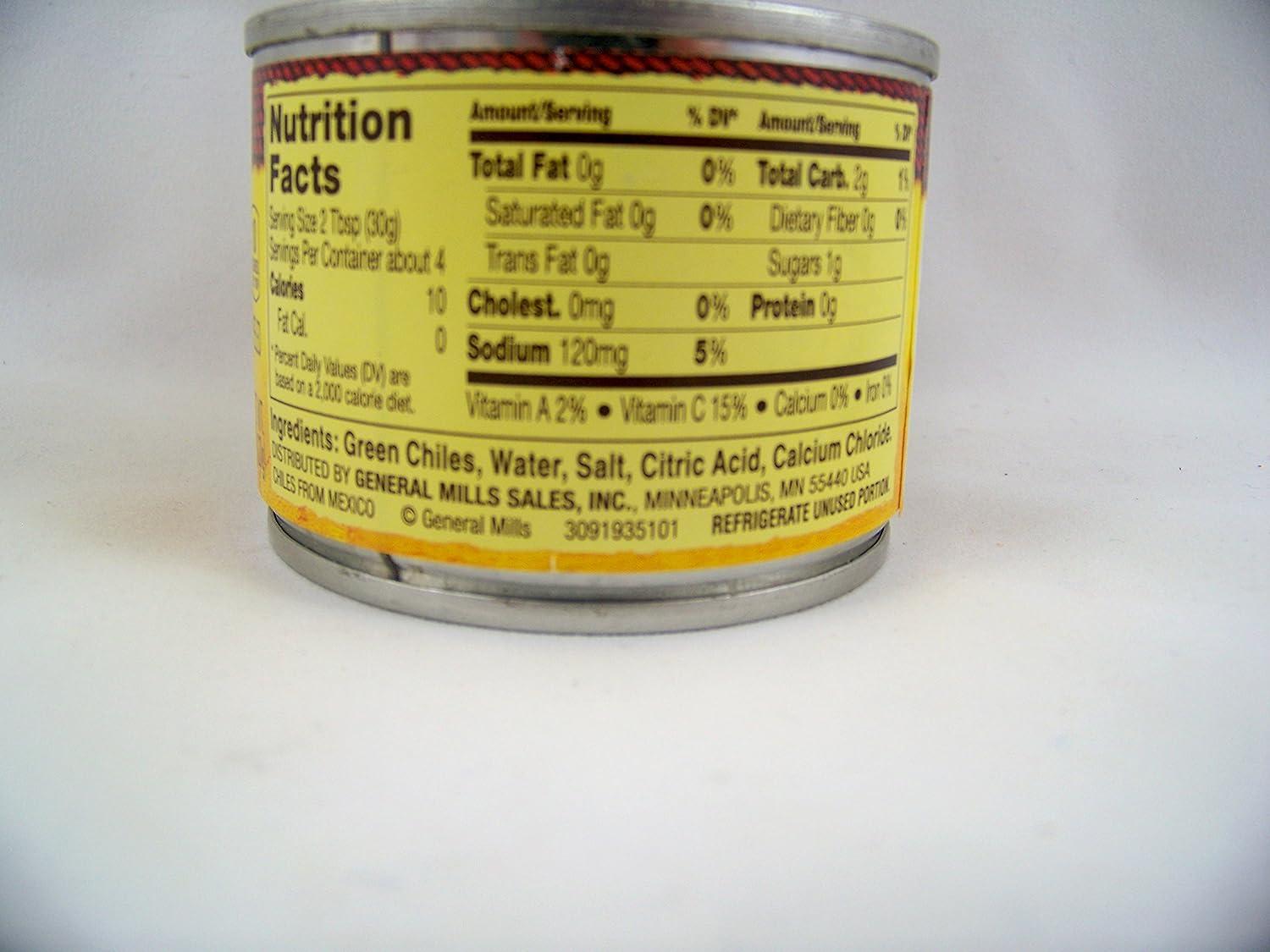 Old El Paso Green Chiles Chopped, Mild, Peeled 4.5 Oz (Pack of 6)