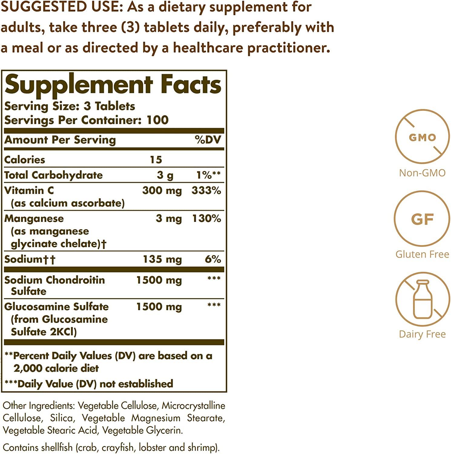Solgar Glucosamine Chondroitin Complex Extra Strength 300 Tablets