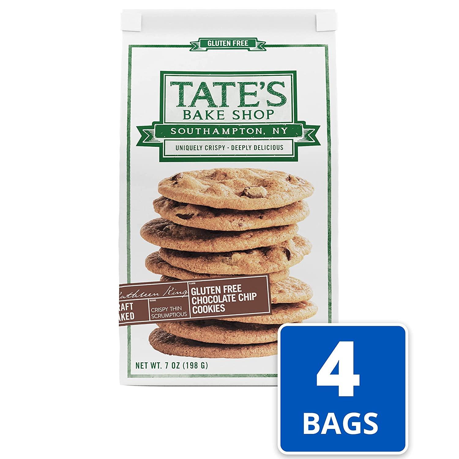 Tates Bake Shop Gluten Free Chocolate Chip Cookies 4 Bags (7 oz each