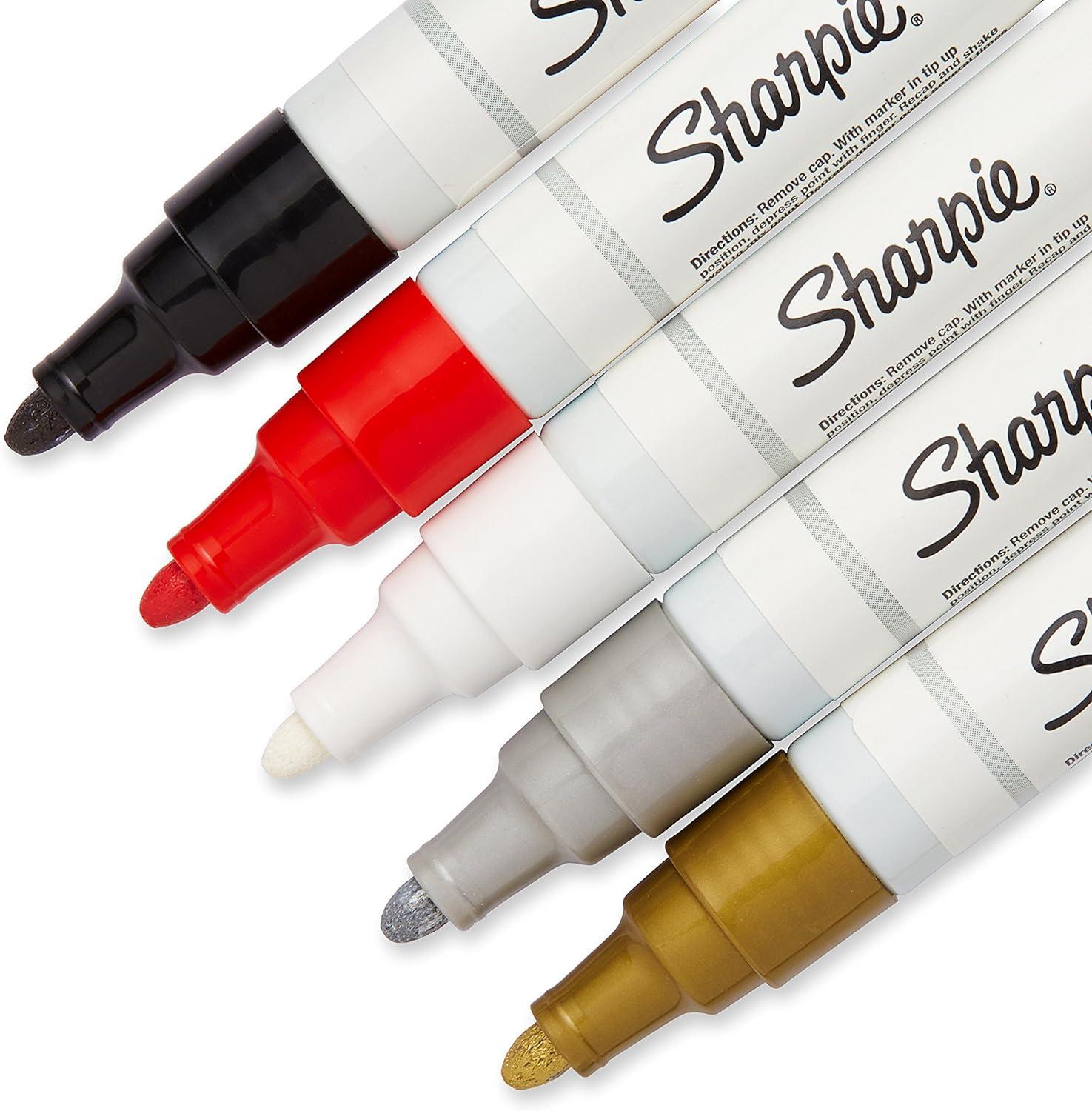 Sharpie Oil-Based Paint Markers, Fine Point, 5 Count