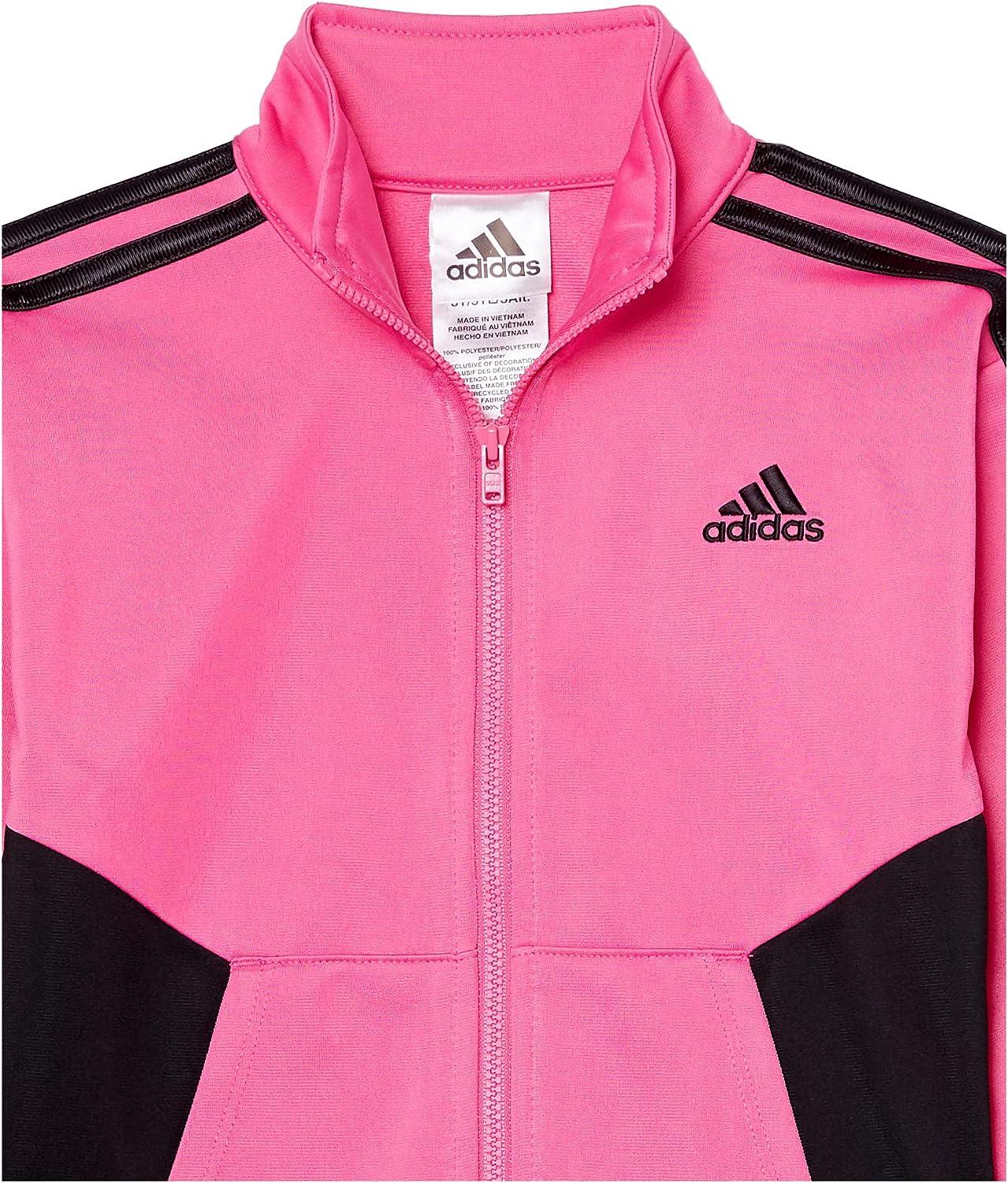 adidas Little Girls Full Zip Jacket & Joggers Outfit Set Size 4