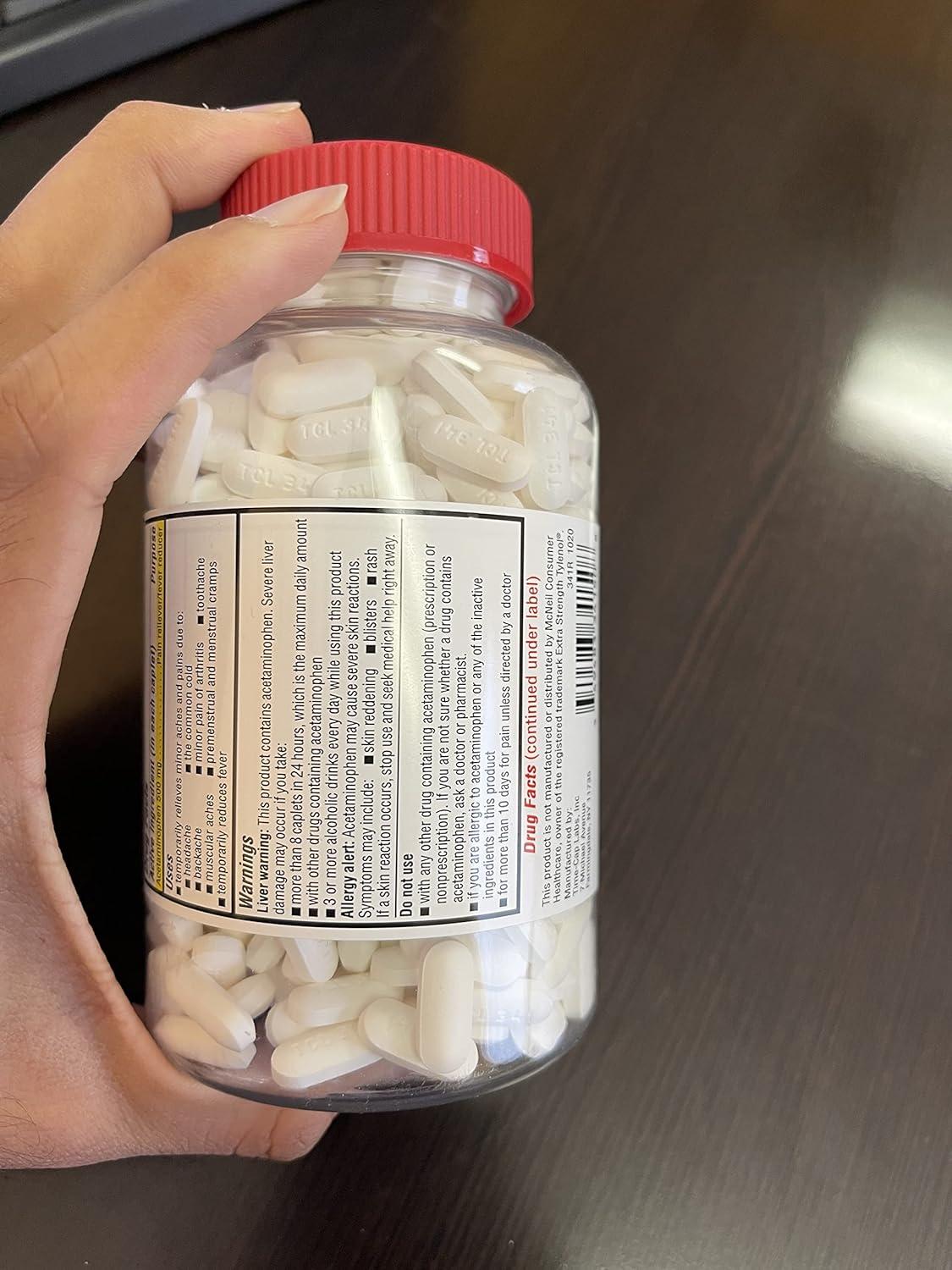 Timely Extra Strength Pain Relief Tablets 500 ct Acetaminophen 500mg