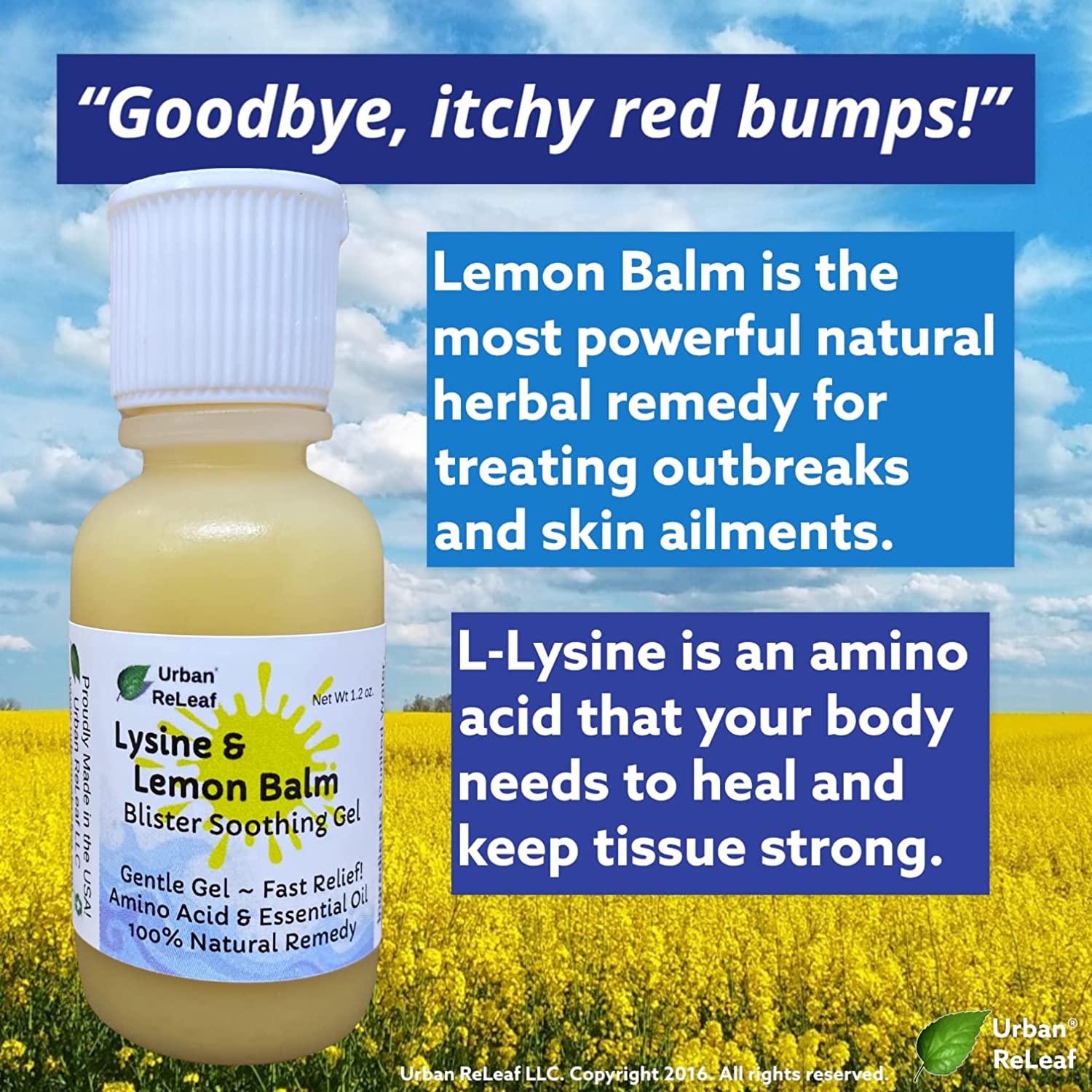 Urban ReLeaf Lysine Lemon Balm Blister Soothing Gel for Rashes Red