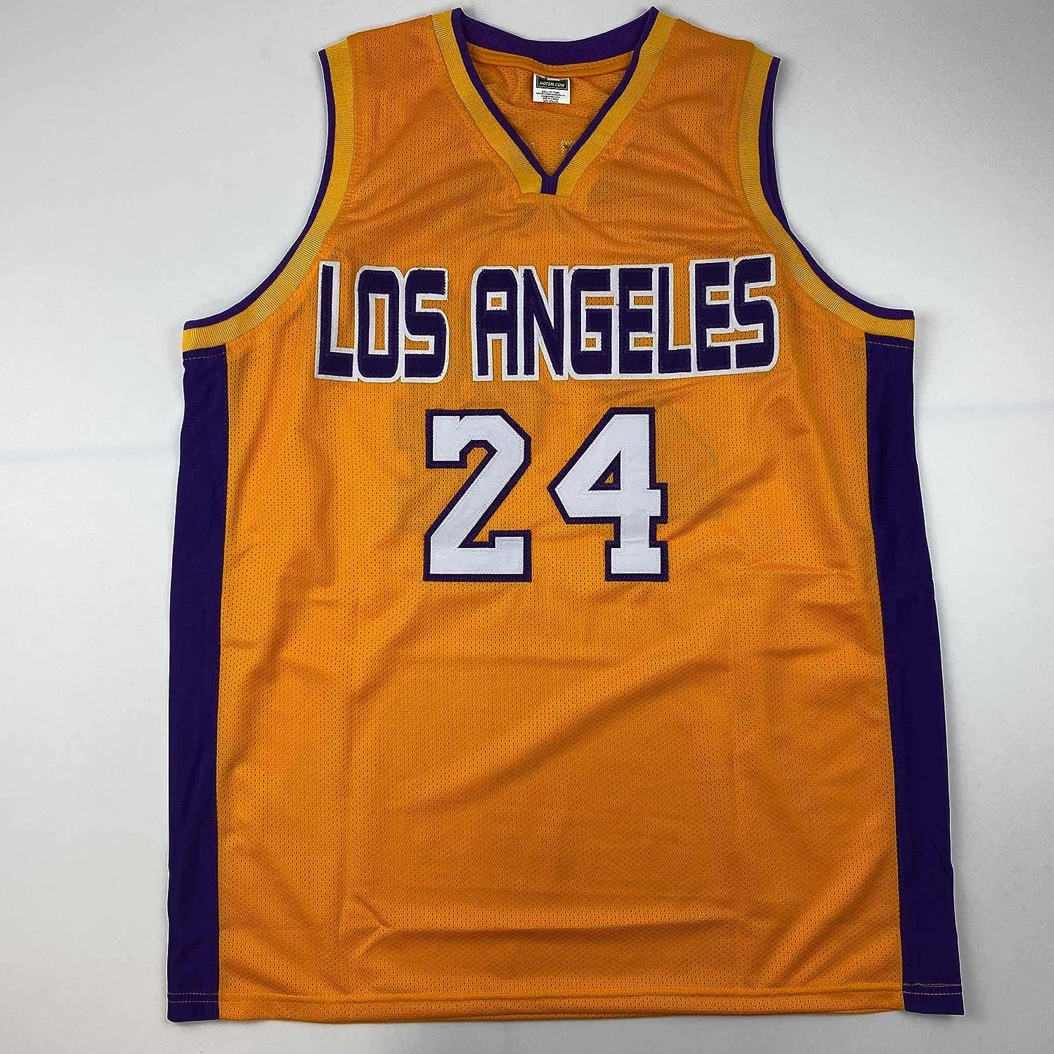 Facsimile Autographed Kobe Bryant #24 Los Angeles LA Black Reprint Laser  Auto Basketball Jersey Size Men's XL