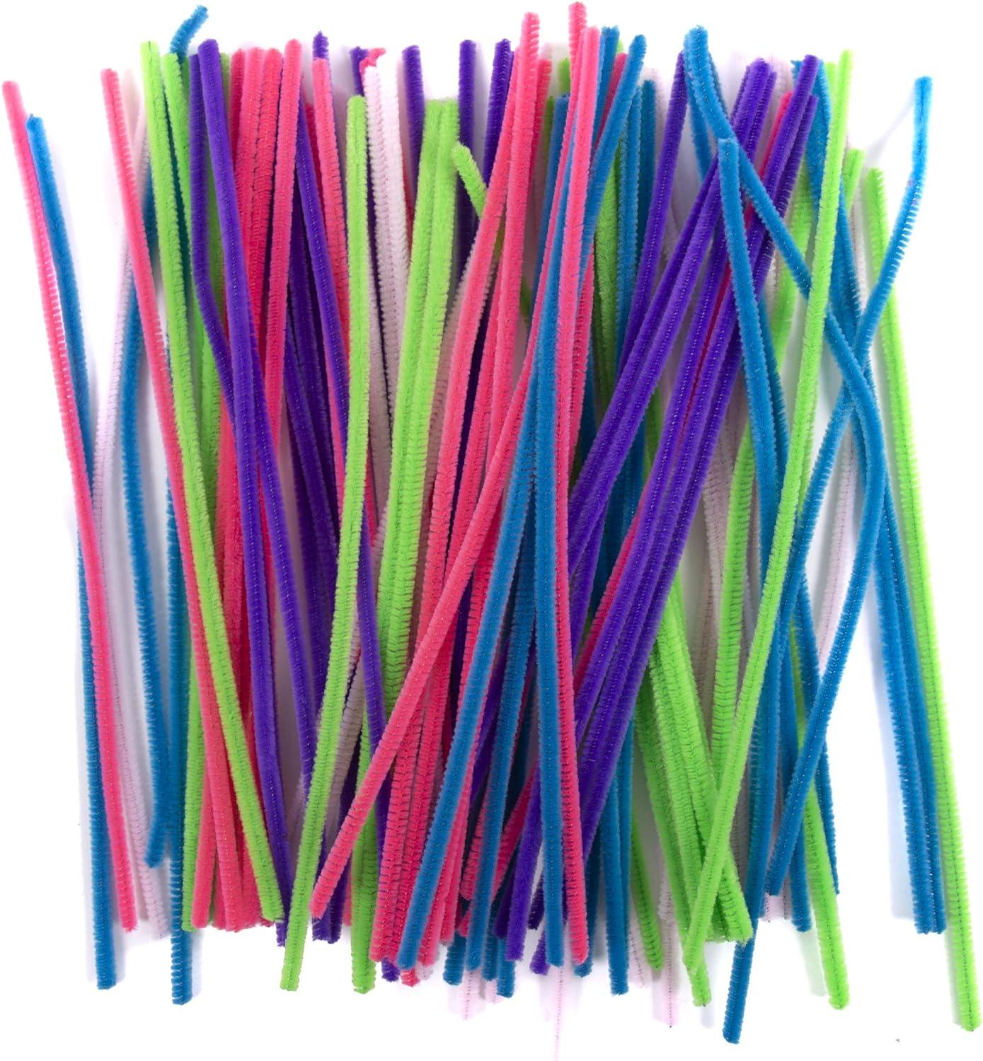 Rainbow Fuzzy Sticks Value Pack Of 100 Pipe Cleaners In Every