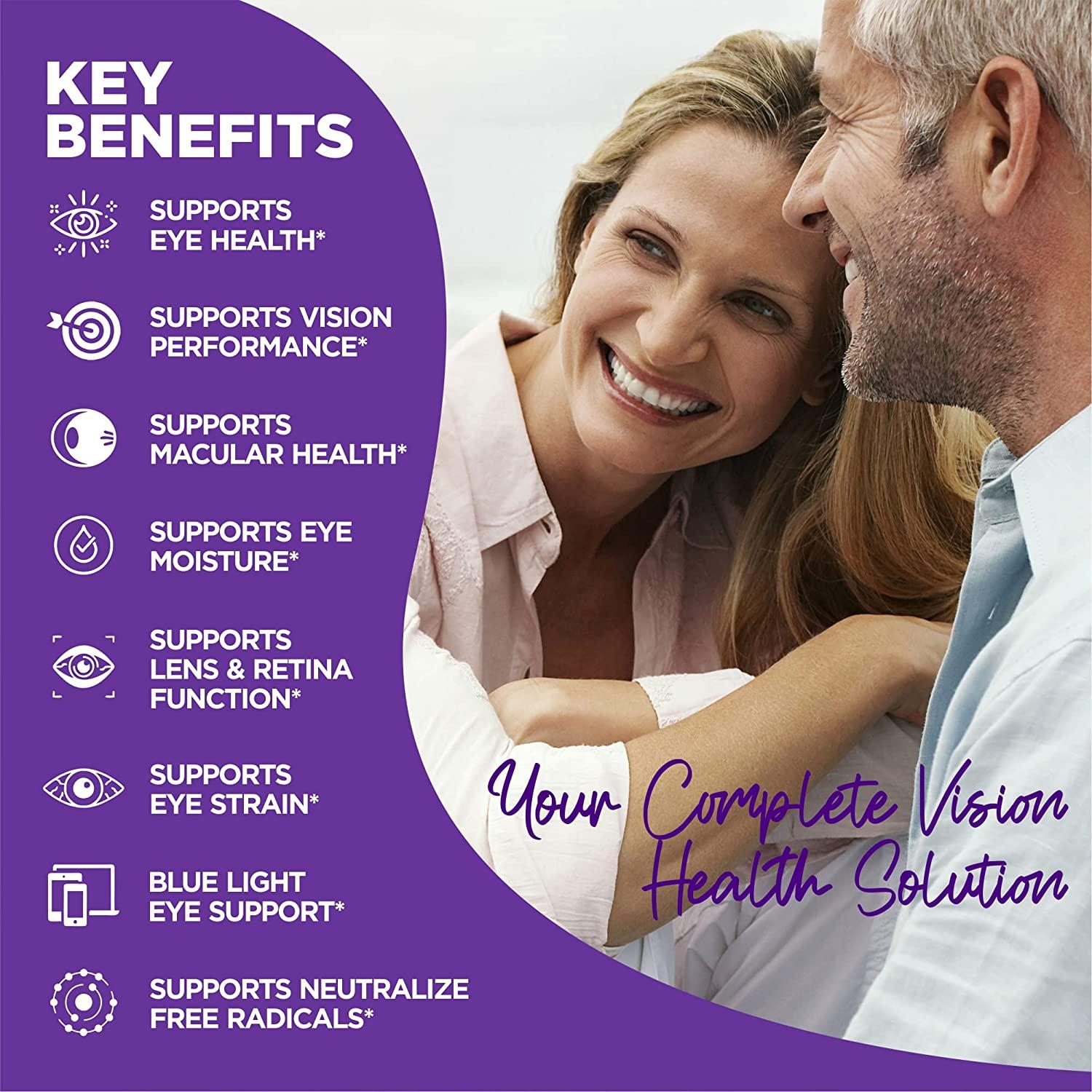 HerbaMe Eye Vitality, Eye Vitamins Supplement with Lutein, Bilberry