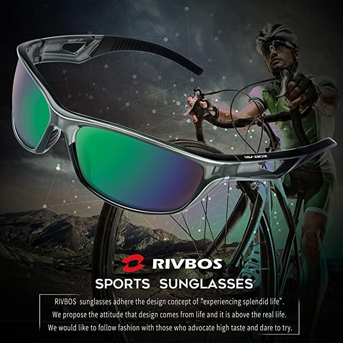 RIVBOS Polarized Sports Sunglasses Driving shades For Men Unbreakable Frame