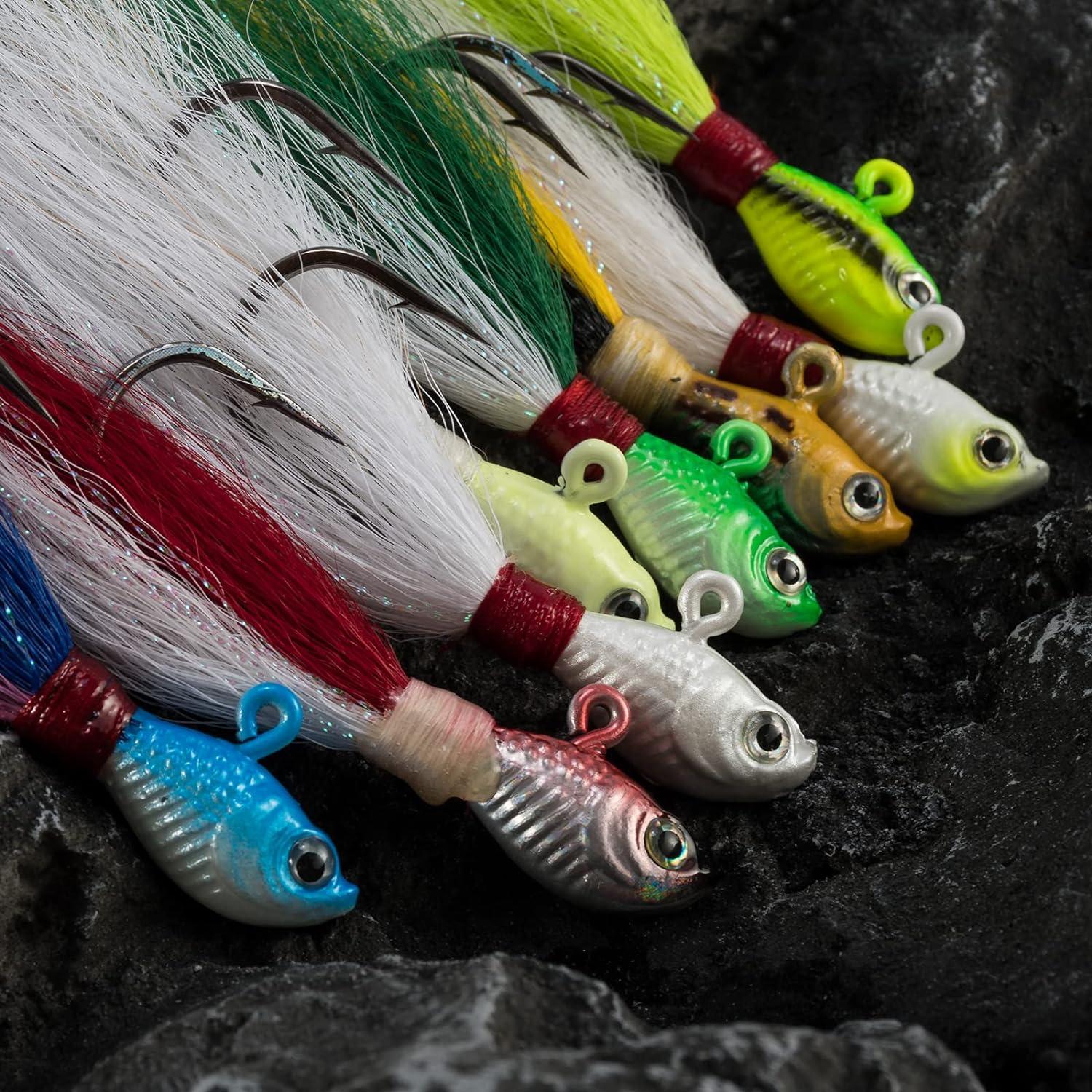 3 Pack Bucktail Jig Lure Hair Jig Saltwater Freshwater Lures Surf Fishing  White Red Chartreuse Bass Flounder Striper Bluefish Halibut Redfish 1/2oz,  1oz, 2oz, - China Fishing Tackle and Fishing Lure price