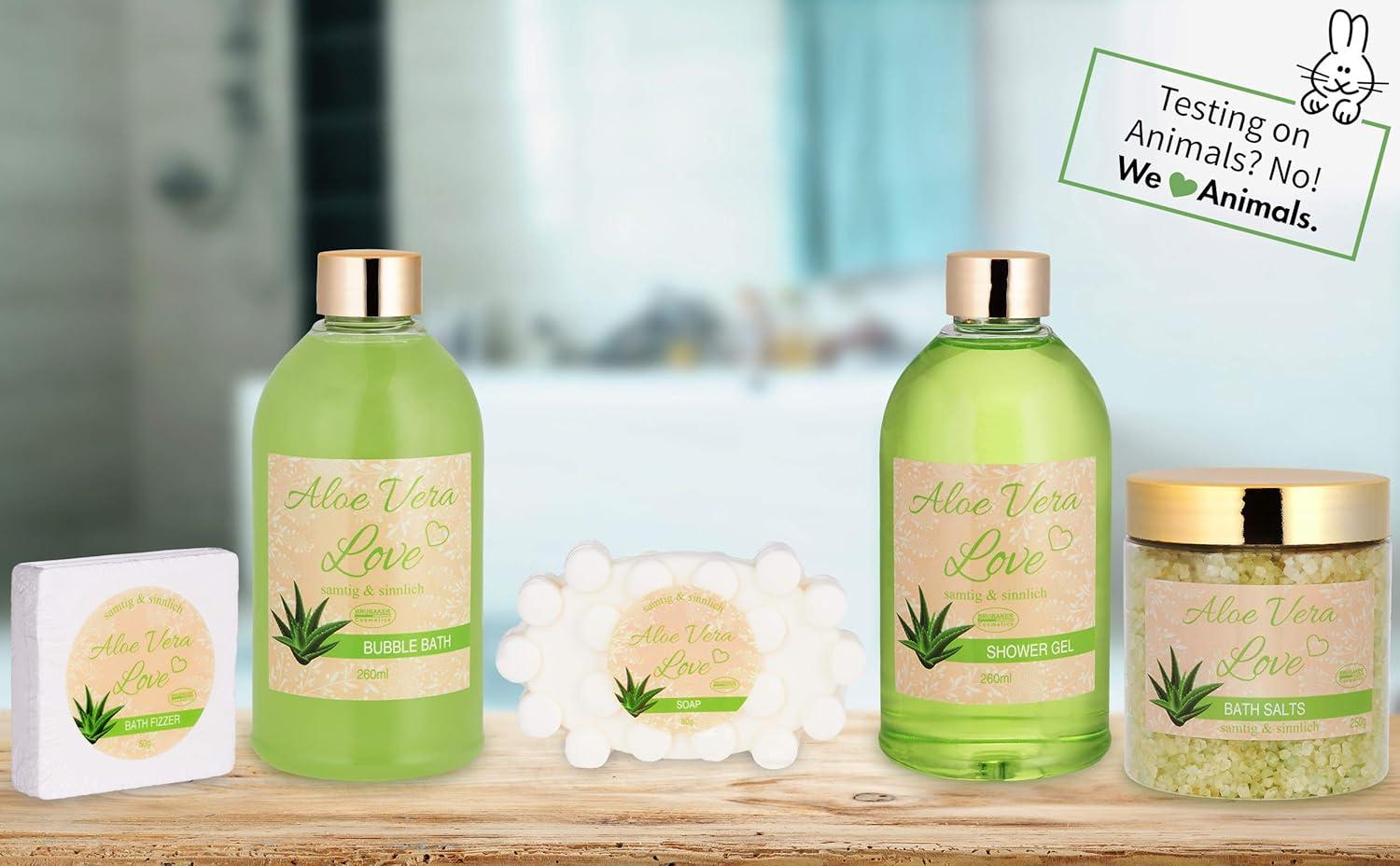Buy BRUBAKER Aloe Vera Love Bath Set - 6-Piece Gold Colored | Luxury  International Shipping